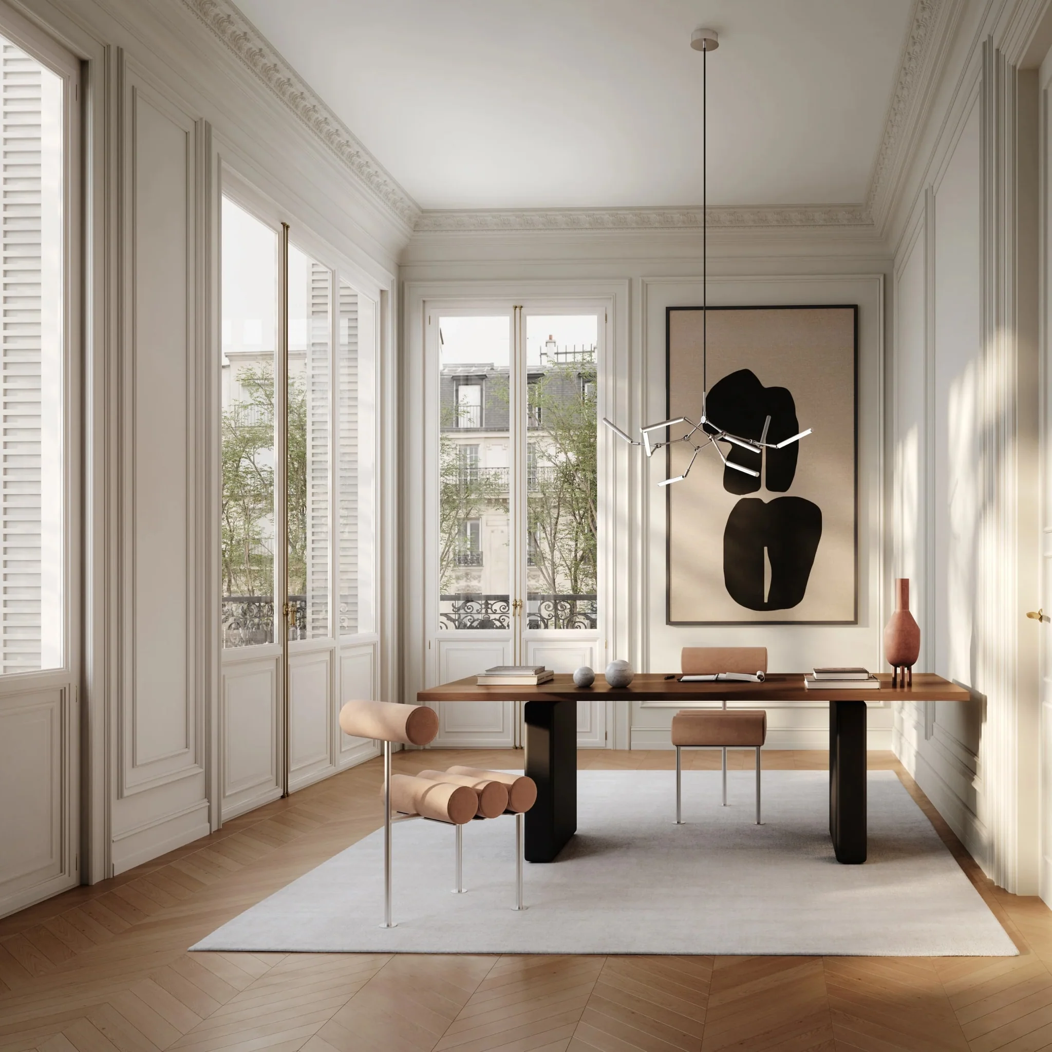 PRE-ORDER │ 101 COPENHAGEN Hiro Dining Chair, Stainless Steel/Nubuck - Image 4