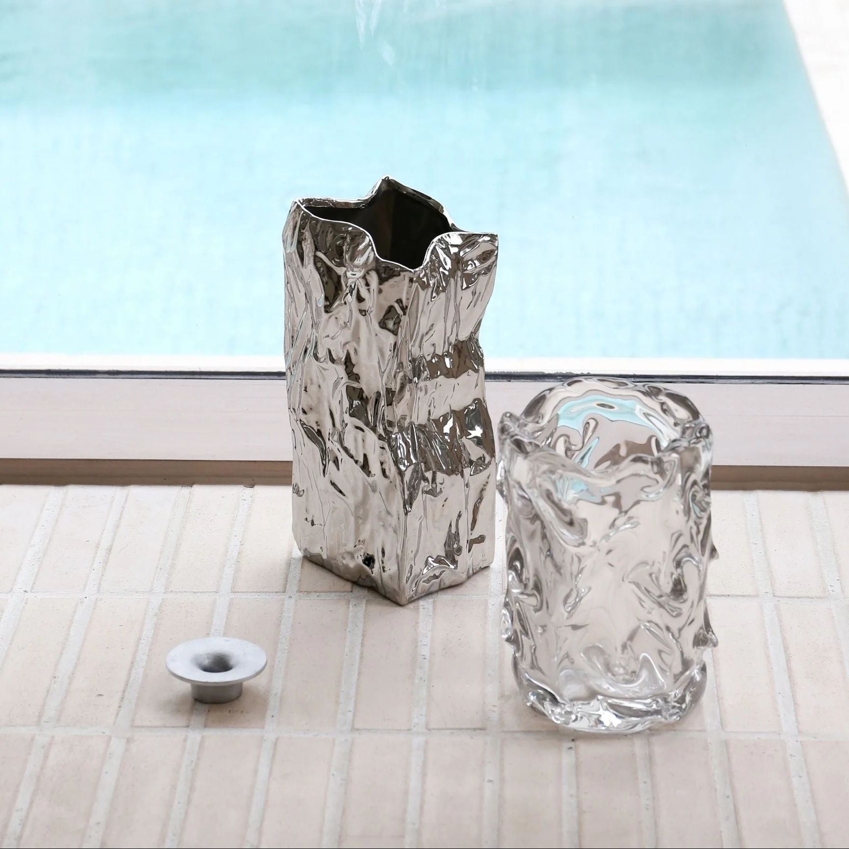 101 COPENHAGEN Kami Vase Mini, H25cm, Chrome - Image 13