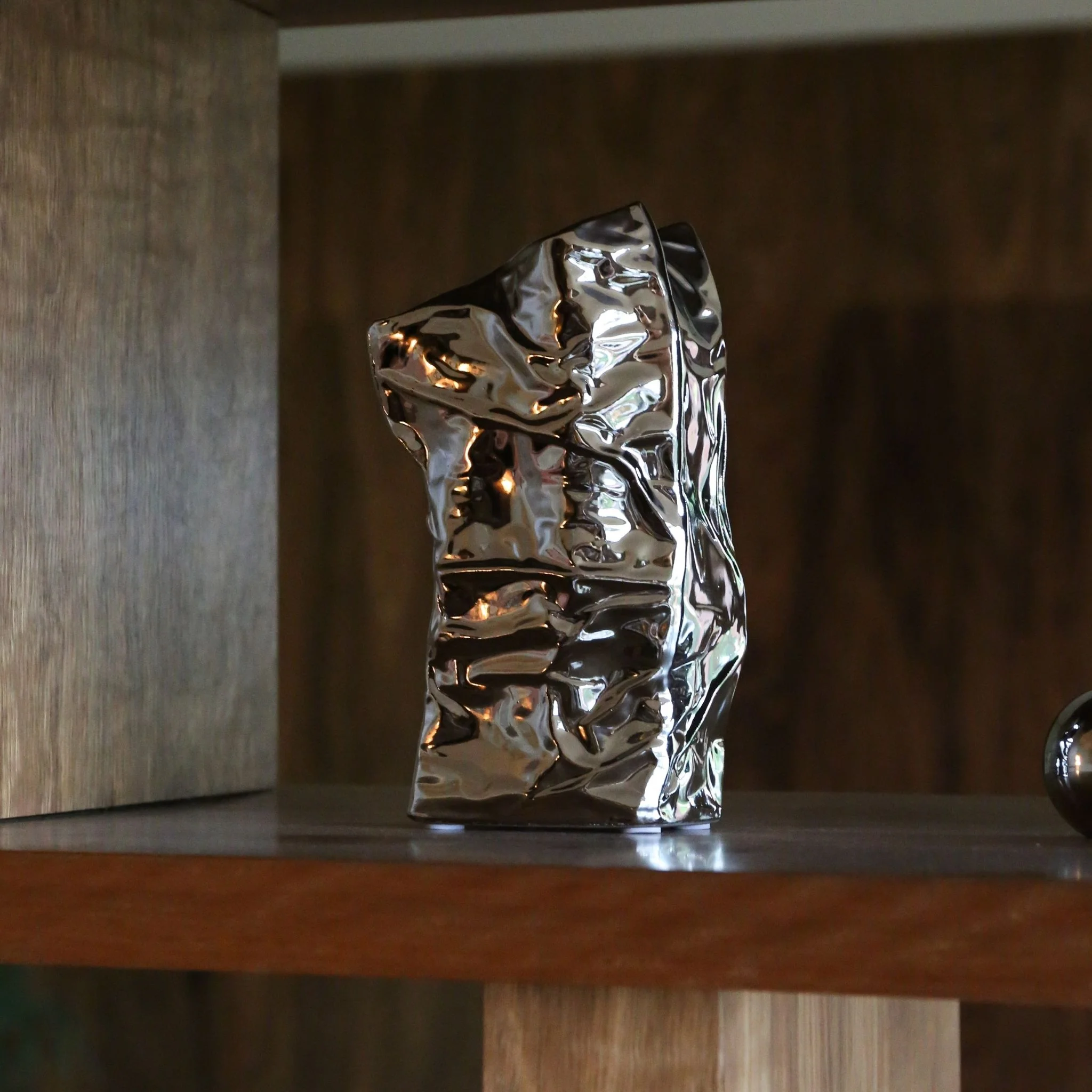 101 COPENHAGEN Kami Vase Mini, H25cm, Chrome - Image 5