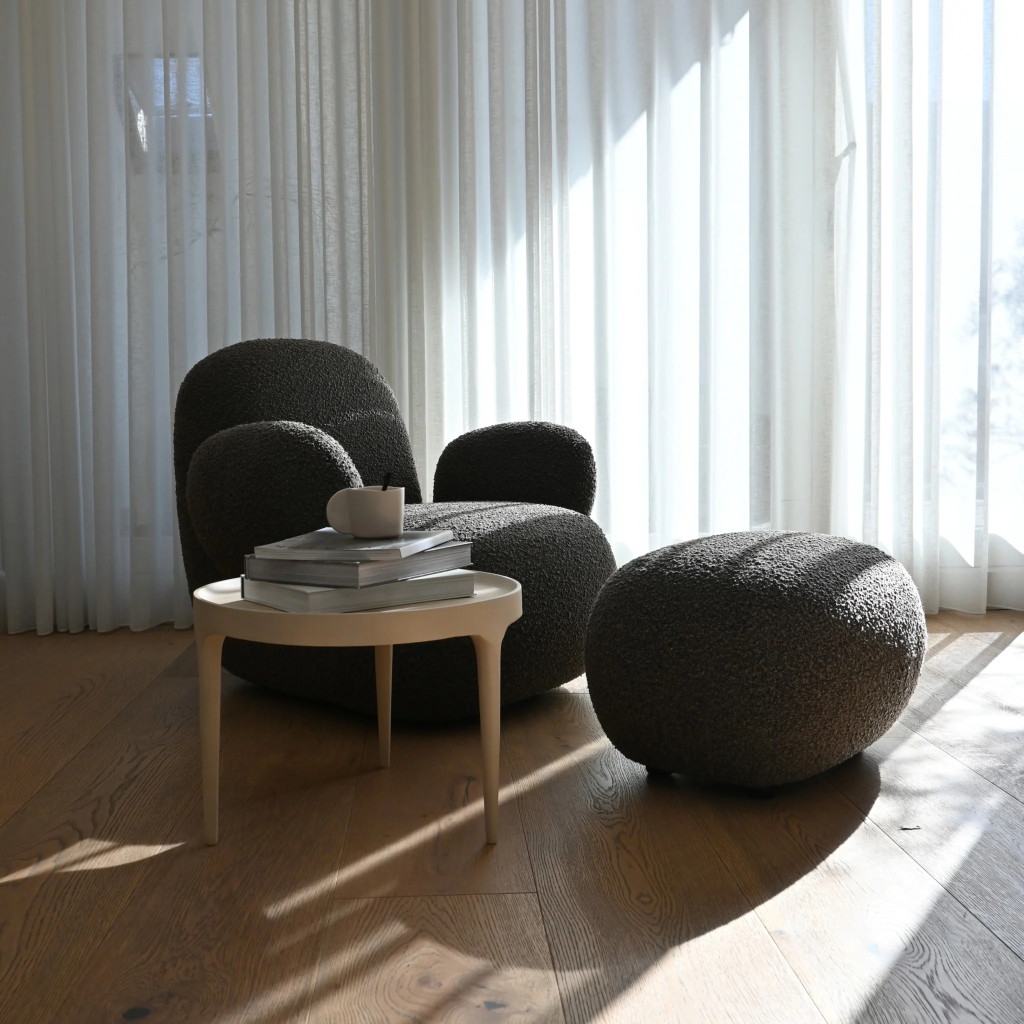 PRE-ORDER │ 101 COPENHAGEN Toe Ottoman, Deep Taupe Bouclé - Image 2