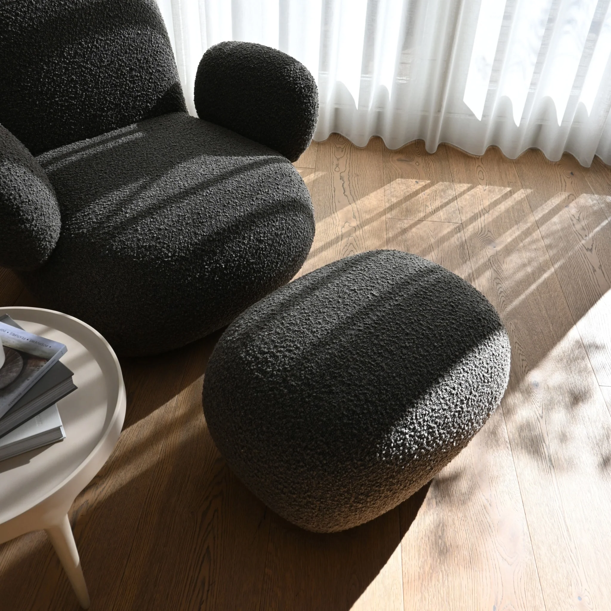 PRE-ORDER │ 101 COPENHAGEN Toe Ottoman, Deep Taupe Bouclé - Image 4