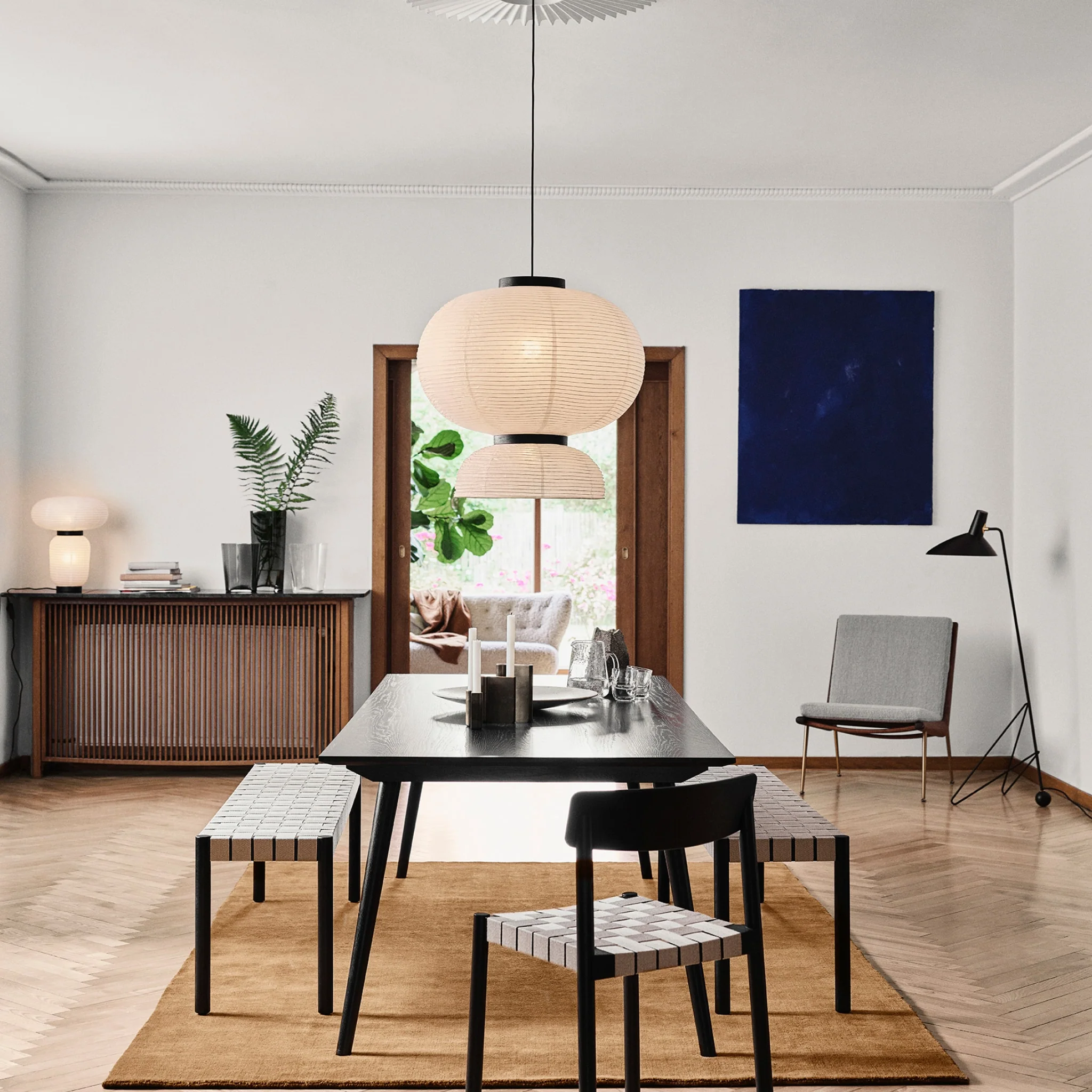 &TRADITION Formakami Pendant JH5, D70cm, Ivory White & Black Stained Oak - Image 4