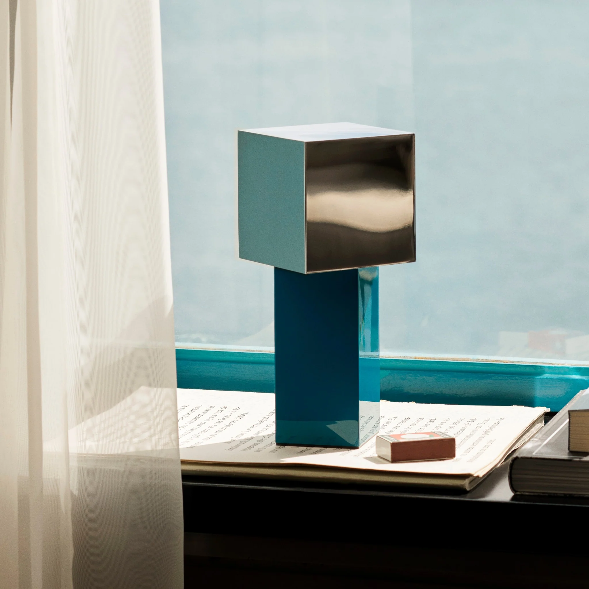 &TRADITION Pivot Portable Lamp, Blue & Silver - Image 3