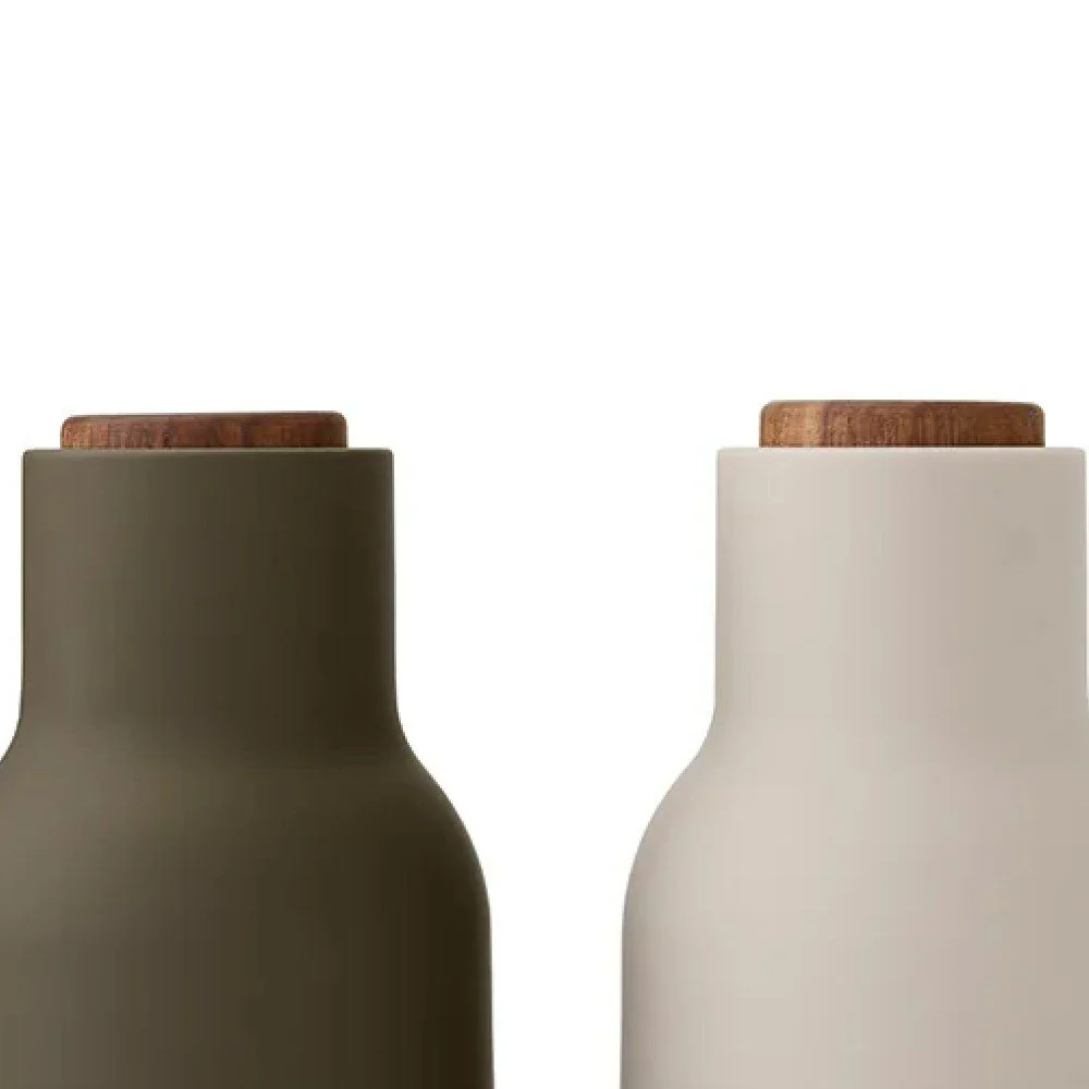 AUDO CPH Salt and Pepper Bottle Grinders Set, Small, Hunting Green/Beige w/ Walnut Lid - Image 5