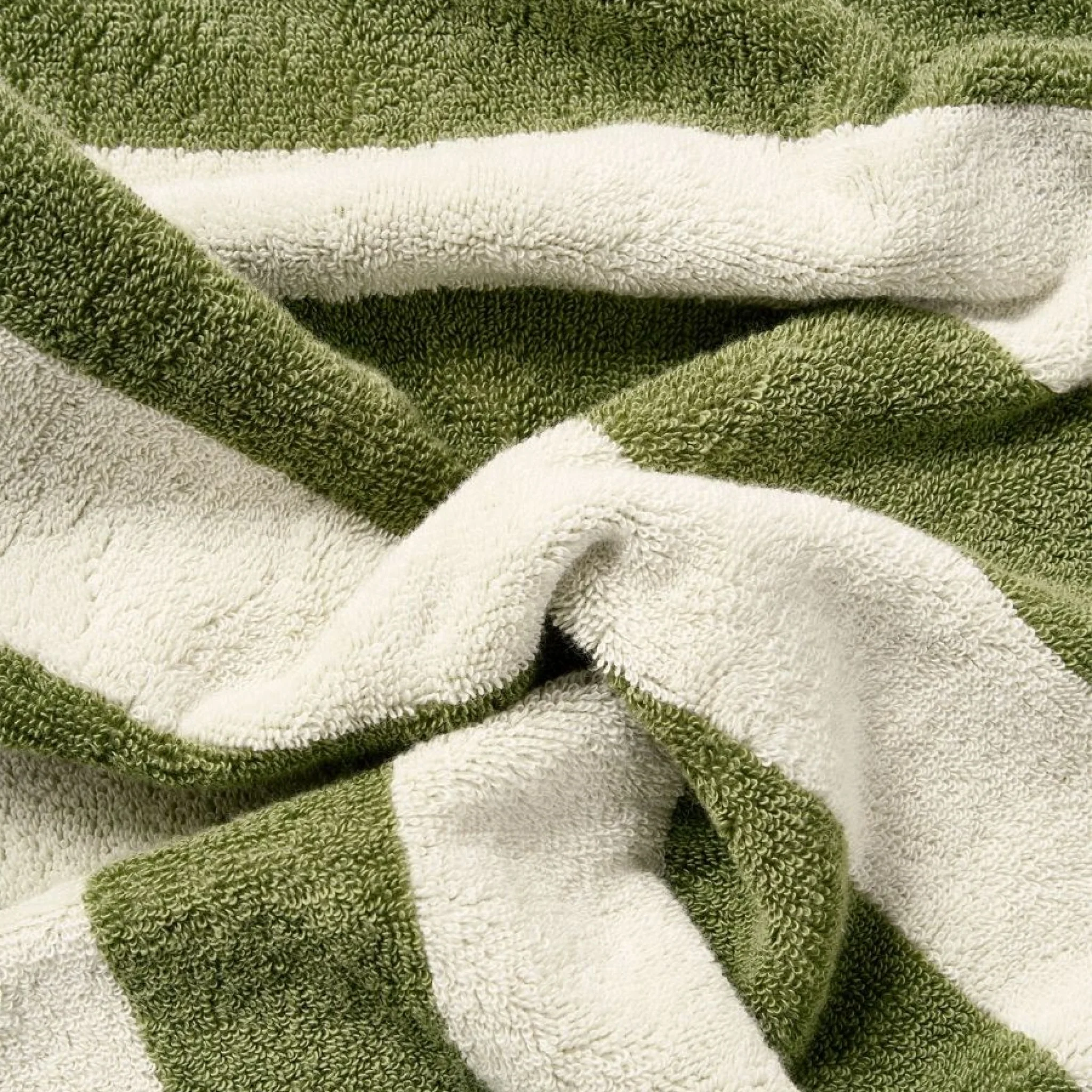 AURA HOME Riviera Stripe Bath Towel, Caper - Image 3