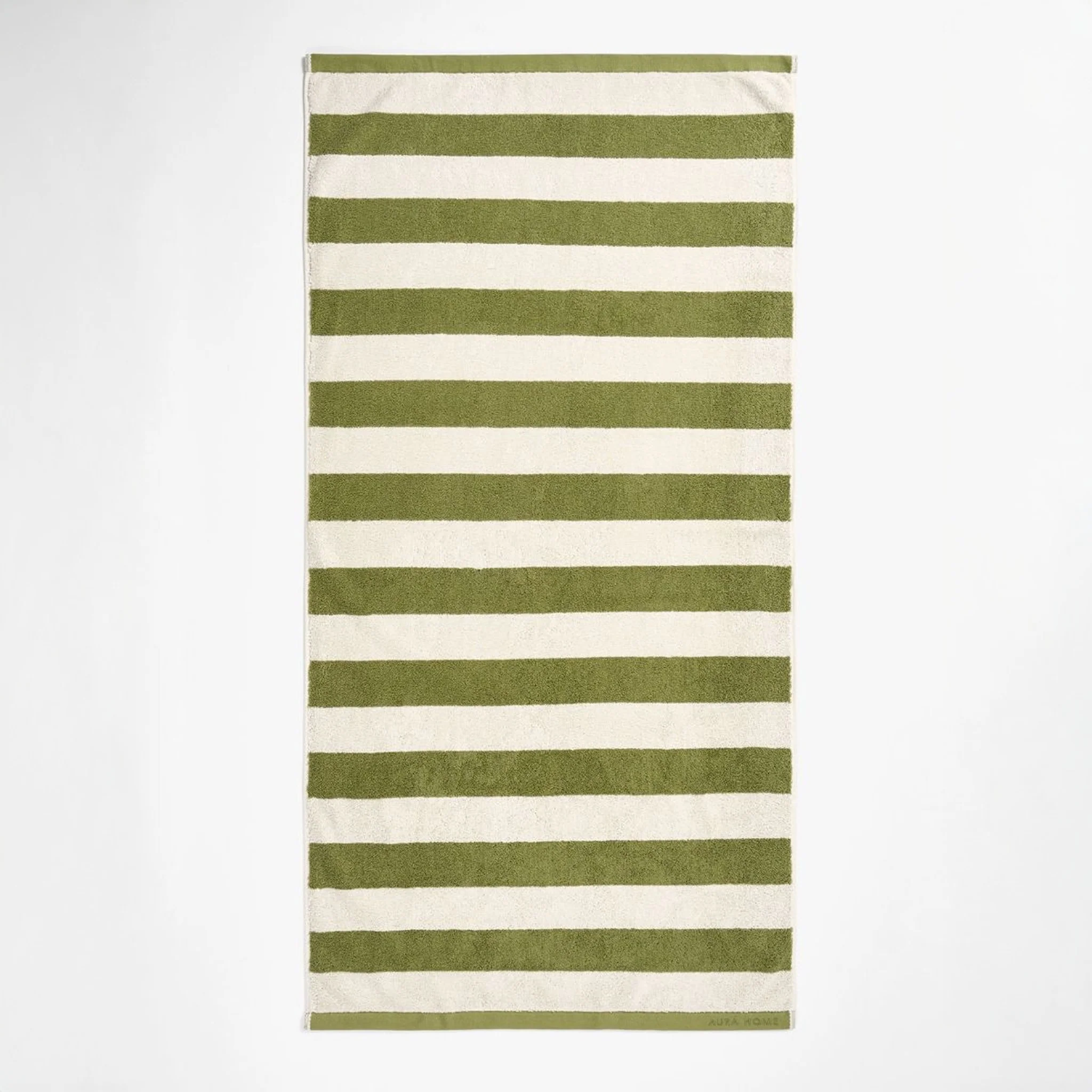 AURA HOME Riviera Stripe Bath Towel, Caper - Image 5