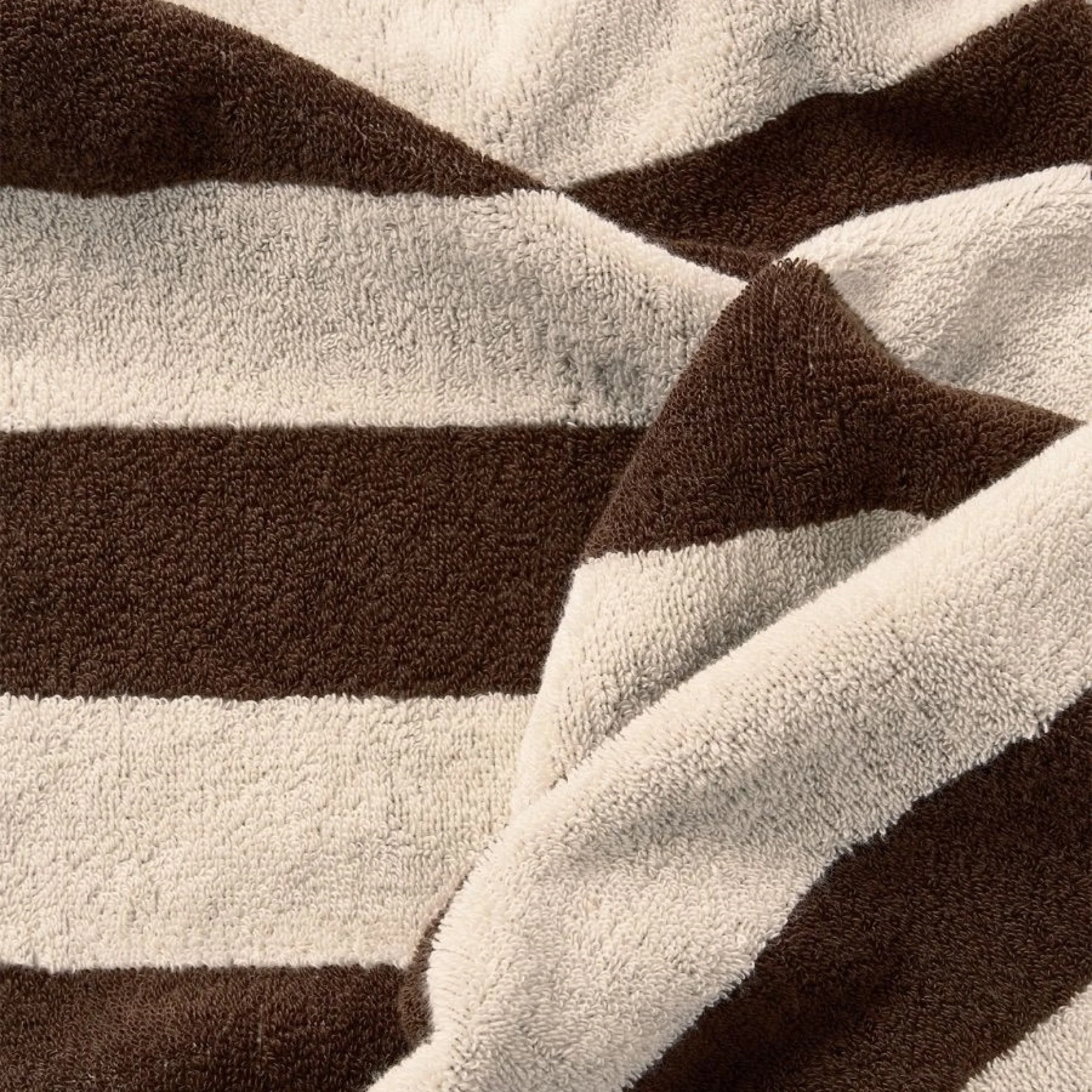 AURA HOME Riviera Stripe Bath Sheet, Chocolate - Image 4