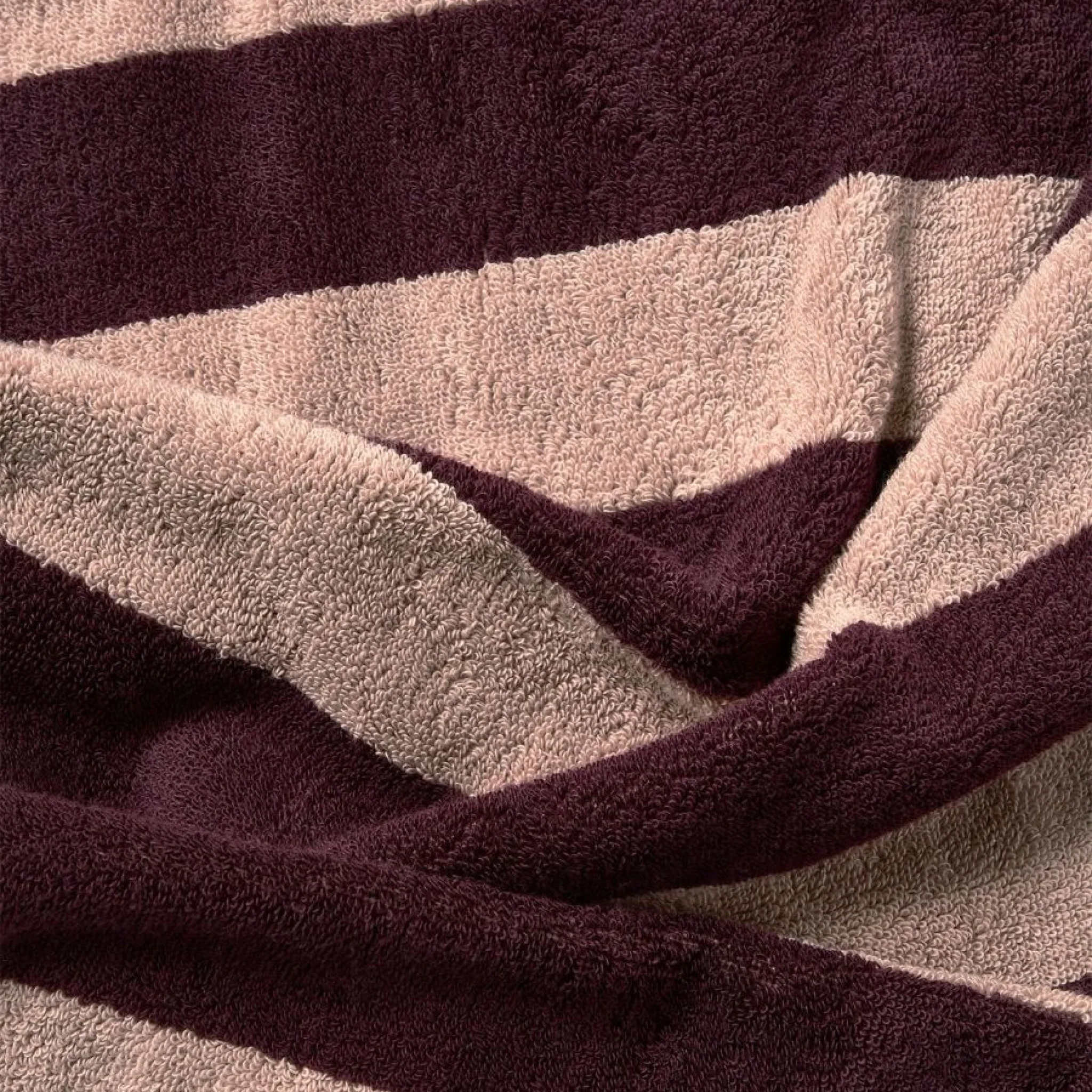 AURA HOME Riviera Stripe Bath Sheet, Mulberry - Image 4