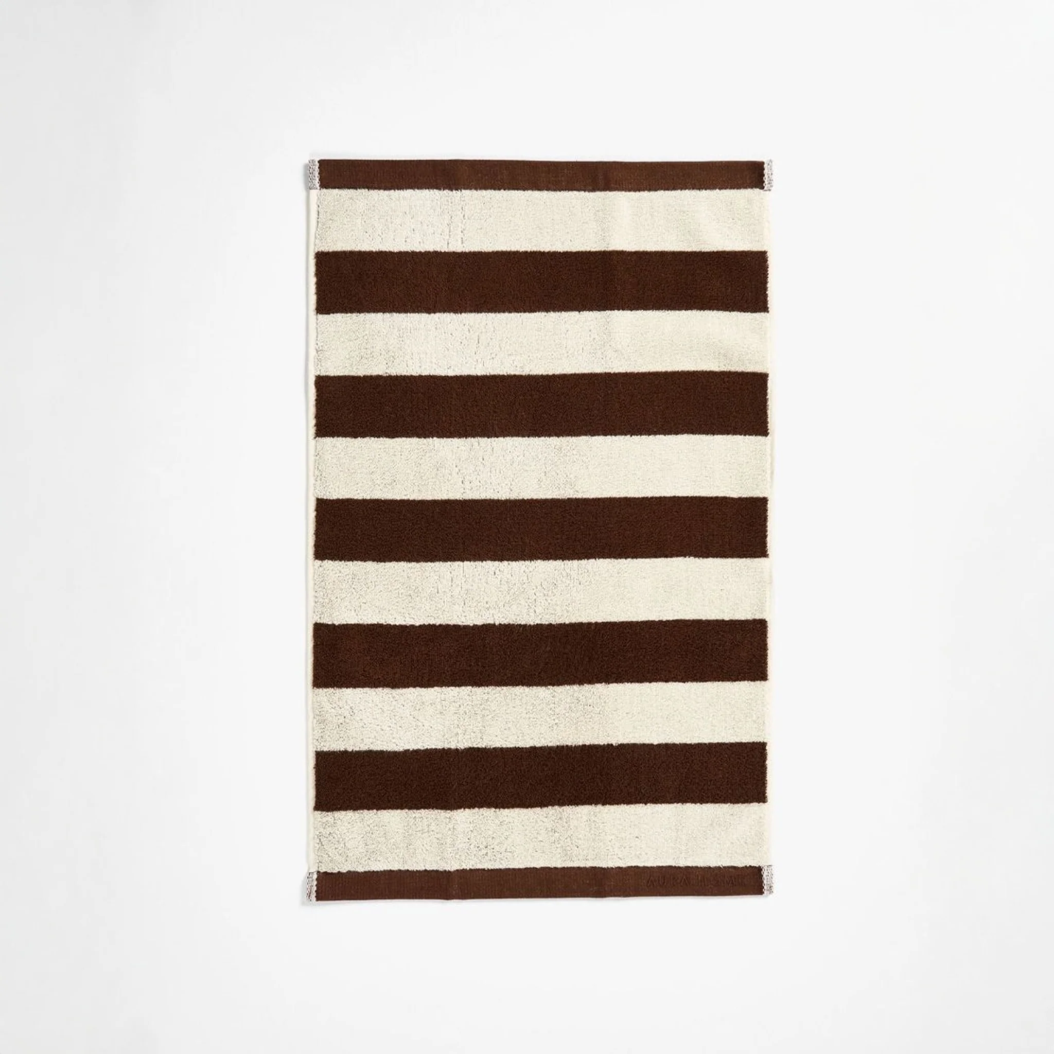 AURA HOME Riviera Stripe Hand Towel, Chocolate - Image 2