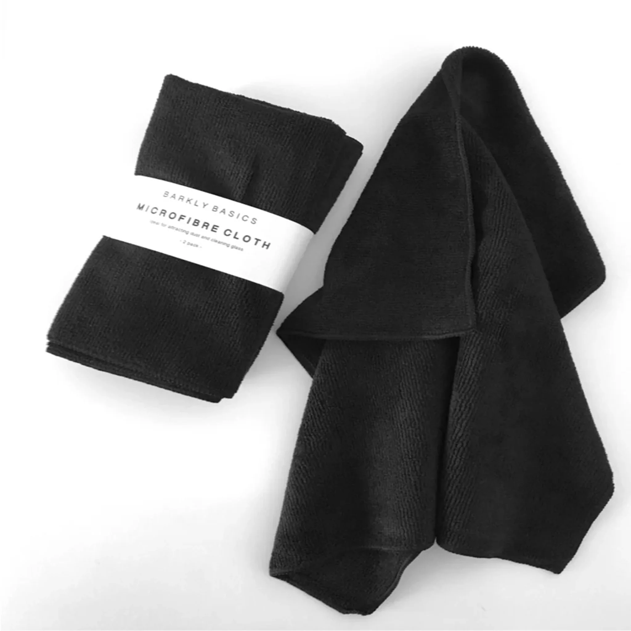 BARKLY BASICS Microfibre Cloths, Black (2 Pack) - Image 3