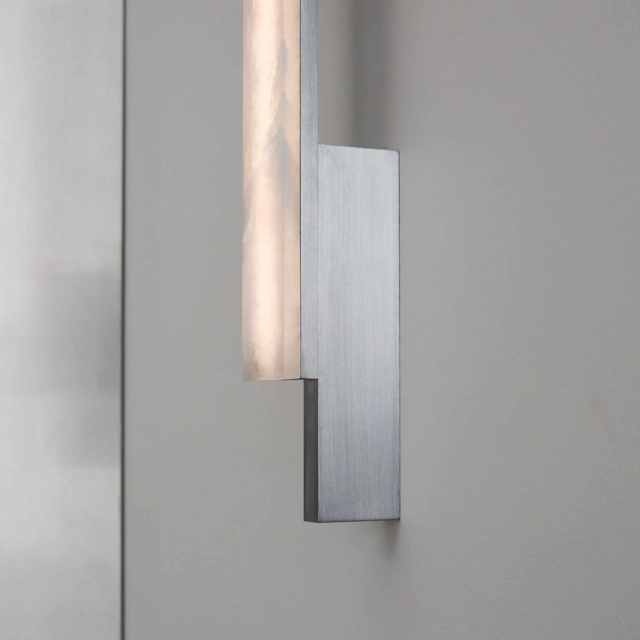 PRE-ORDER │ BEN-TOVIM DESIGN Bloc Wall Sconce, Left, Alabaster & Brushed Aluminium - Image 3