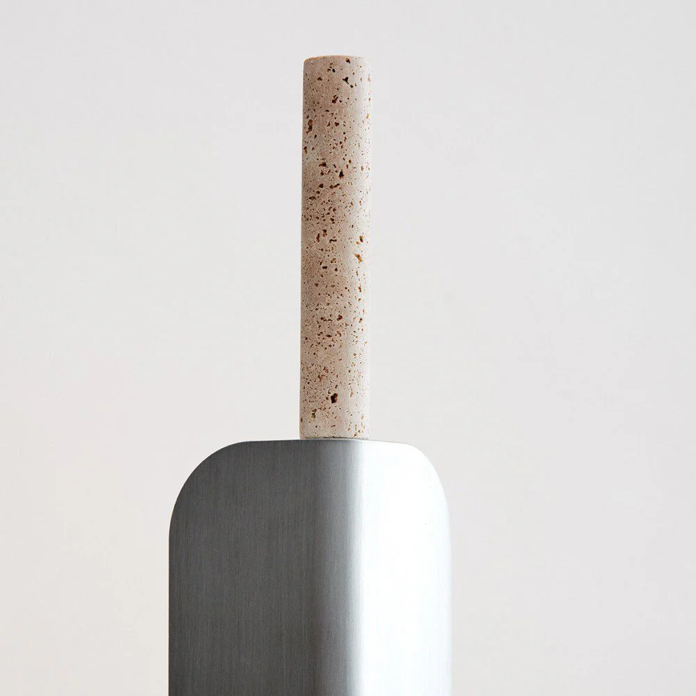 PRE-ORDER │ BEN TOVIM DESIGN Formation Floor Lamp, Raw Travertine/Brushed Aluminium - Image 4