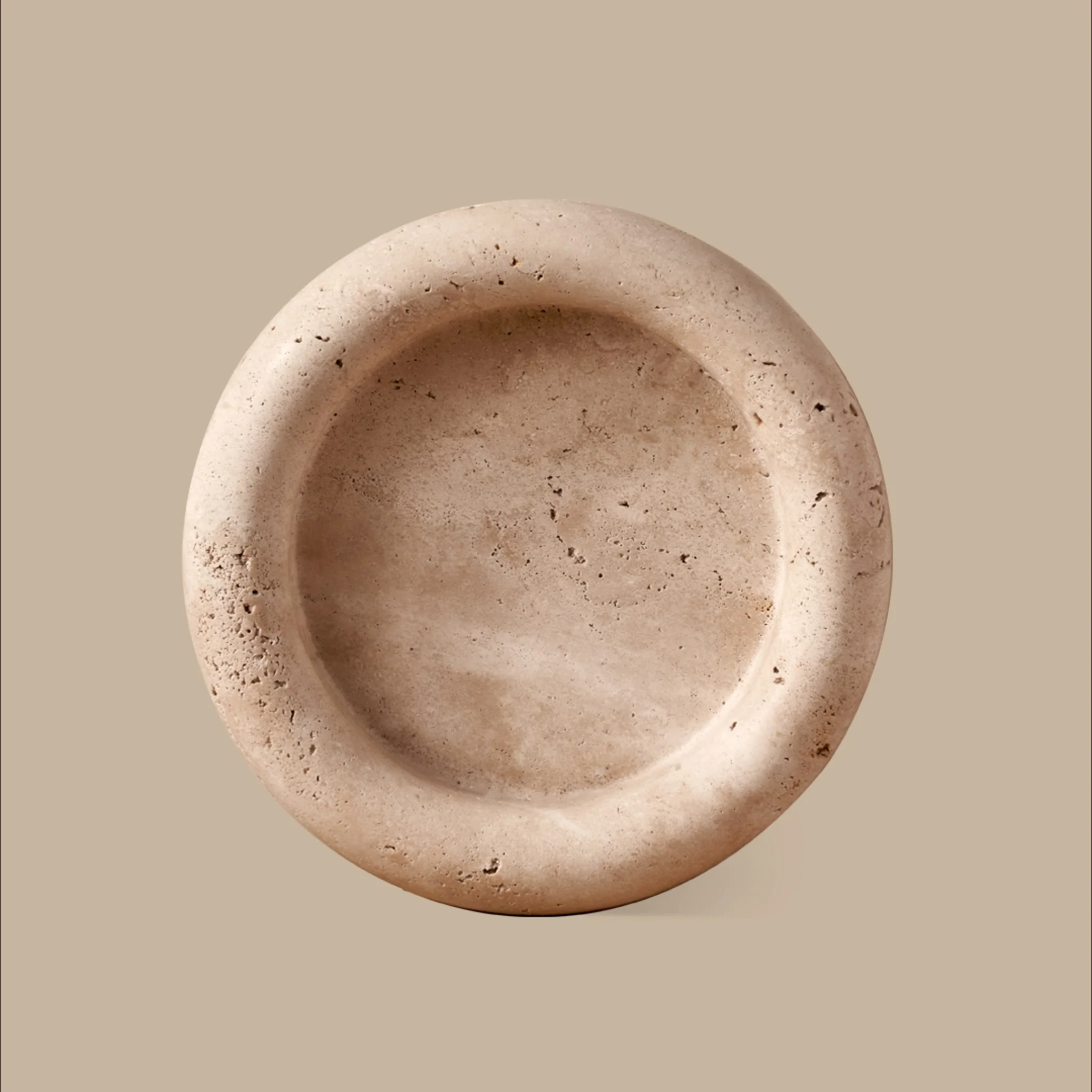 BLACK BLAZE Halo Marble Tray, D20cm, Travertine - Image 2