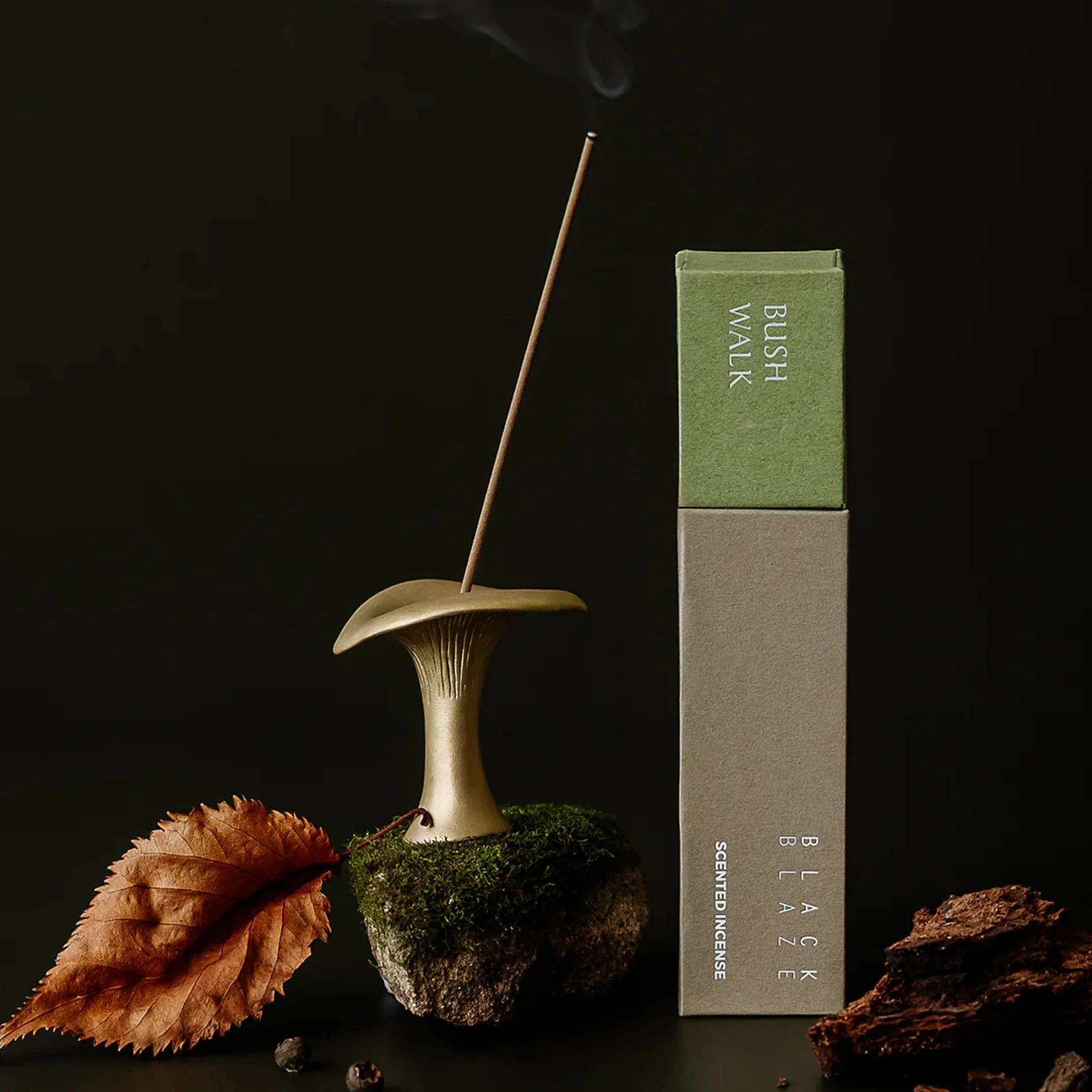 BLACK BLAZE Mushroom Incense Burner, Gold - Image 5