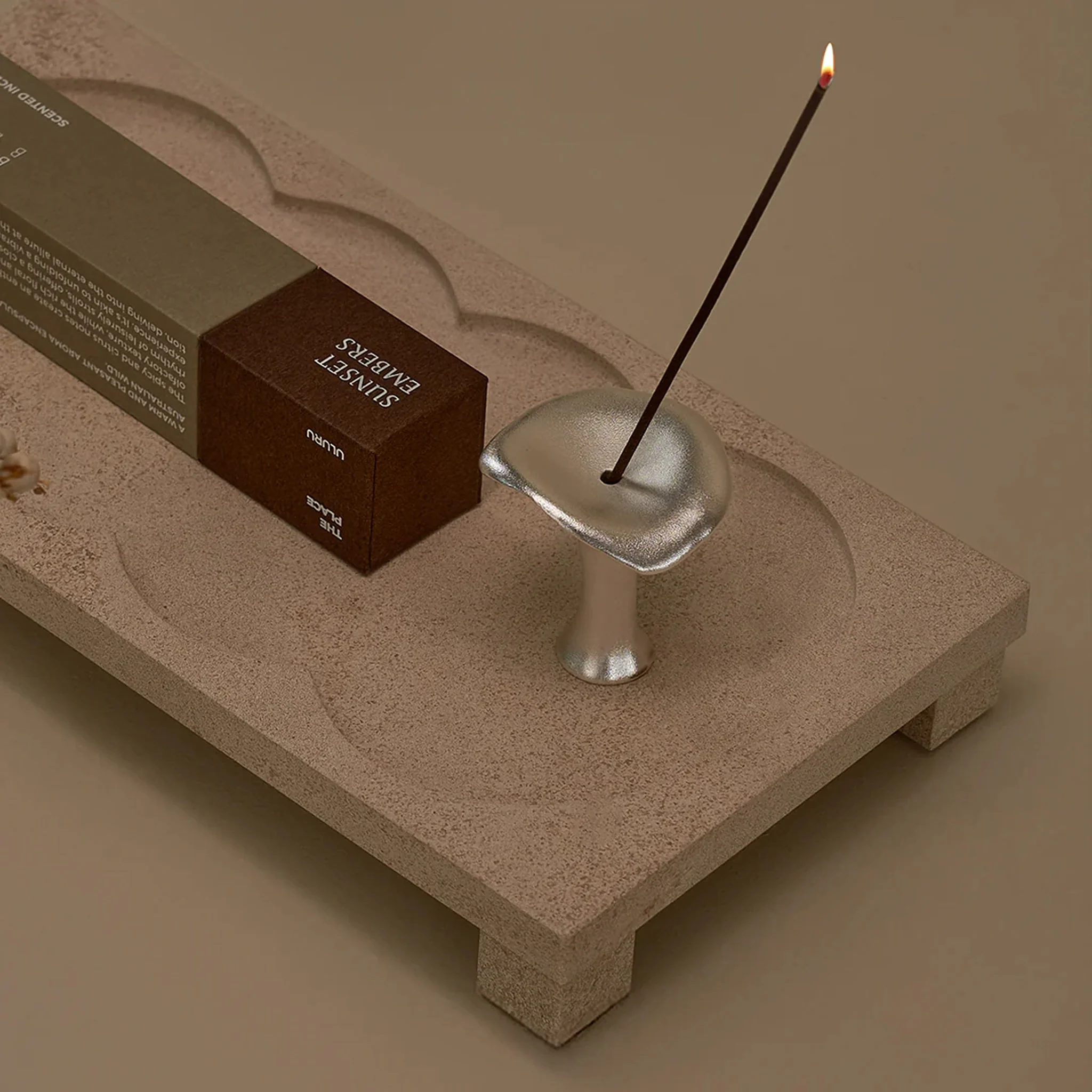 BLACK BLAZE Mushroom Incense Burner, Silver - Image 3
