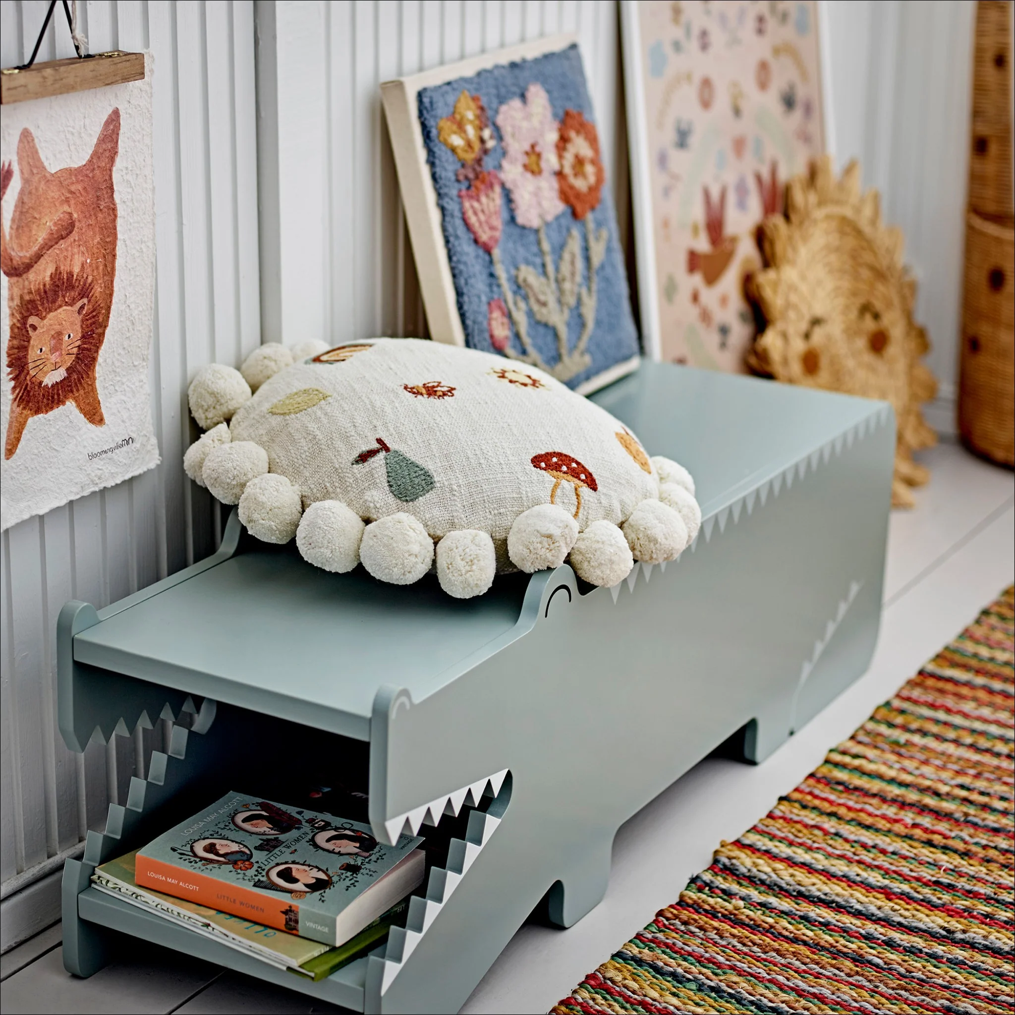 BLOOMINGVILLE Arnie Storage Bench, Green, MDG, L100xH30cm - Image 2