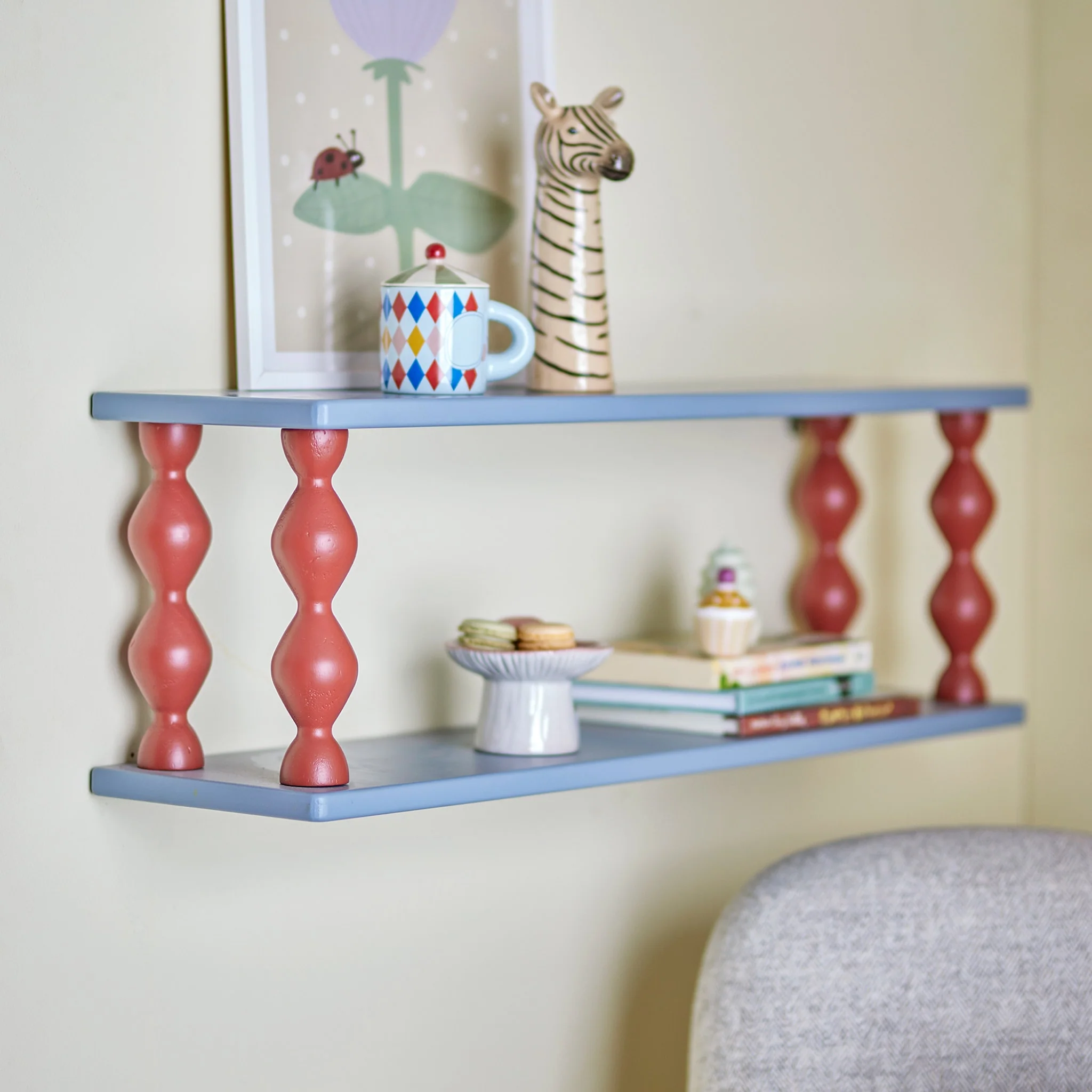 BLOOMINGVILLE MINI Bibiola Shelf, Blue, L80cm - Image 4