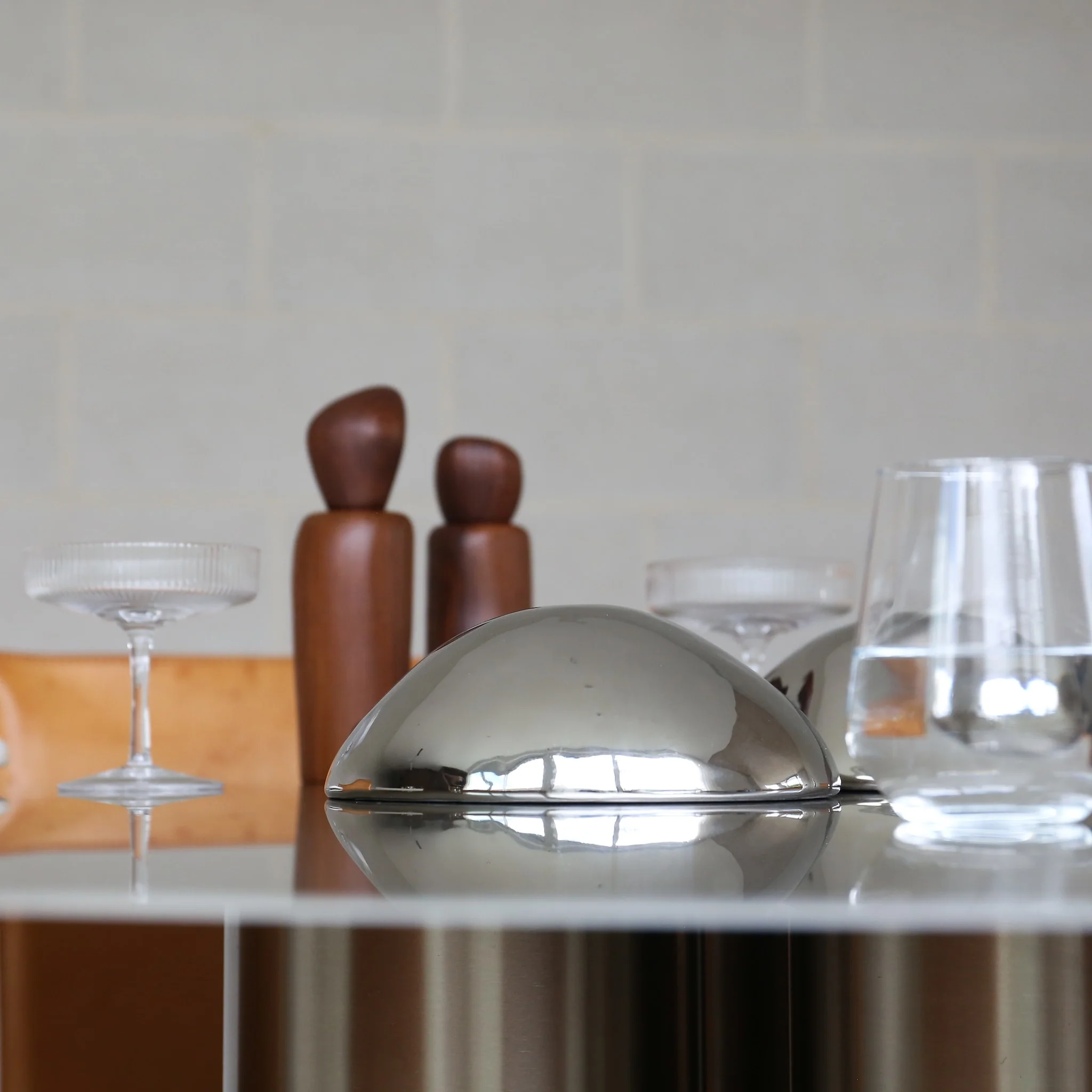 FERM LIVING Ripple Cocktail Glass Champagne Saucers, Clear (Set of 2) - Image 11