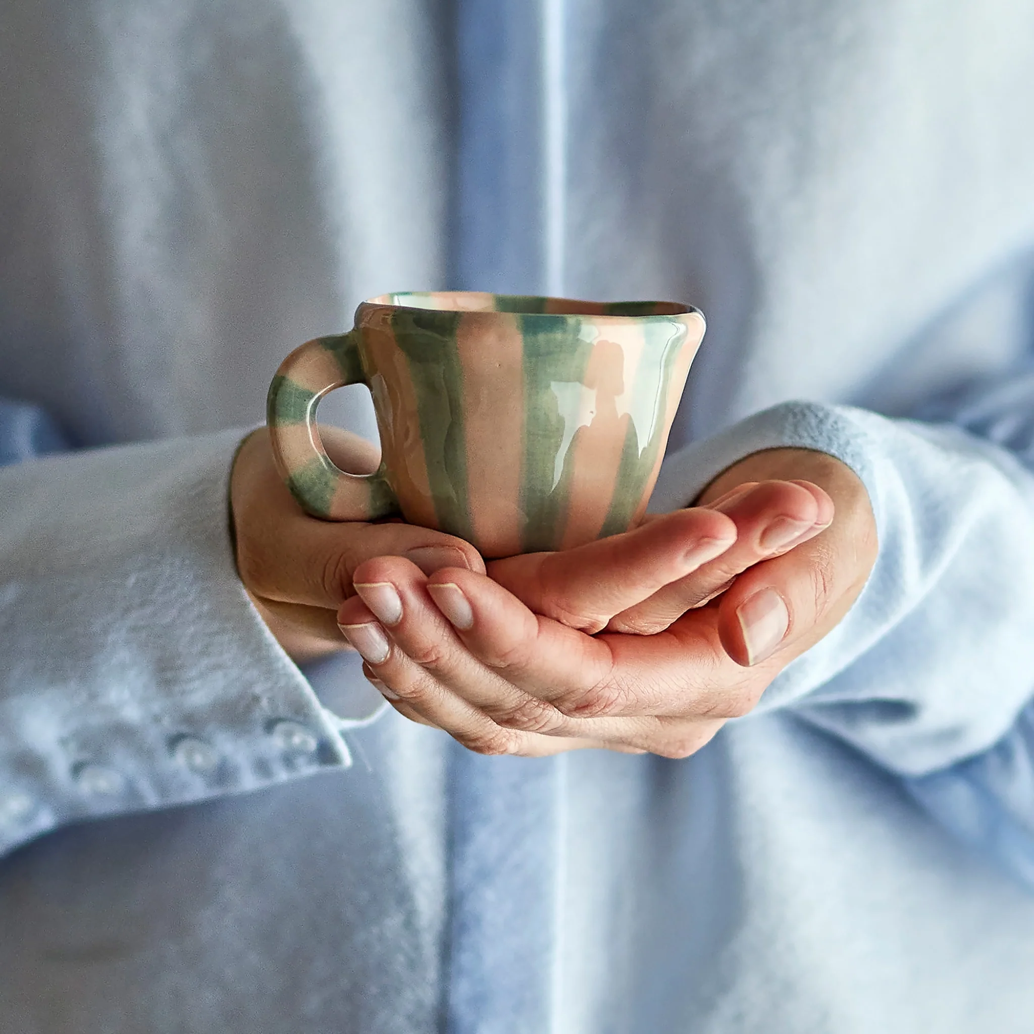 BLOOMINGVILLE Nini Cup, Aqua/Stripes - Image 2