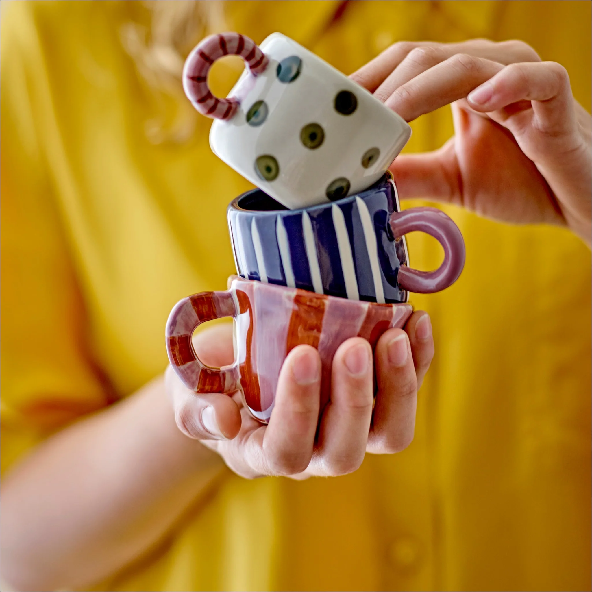 BLOOMINGVILLE Nini Stoneware Espresso Mini Cup, Rose Bordeaux - Image 3