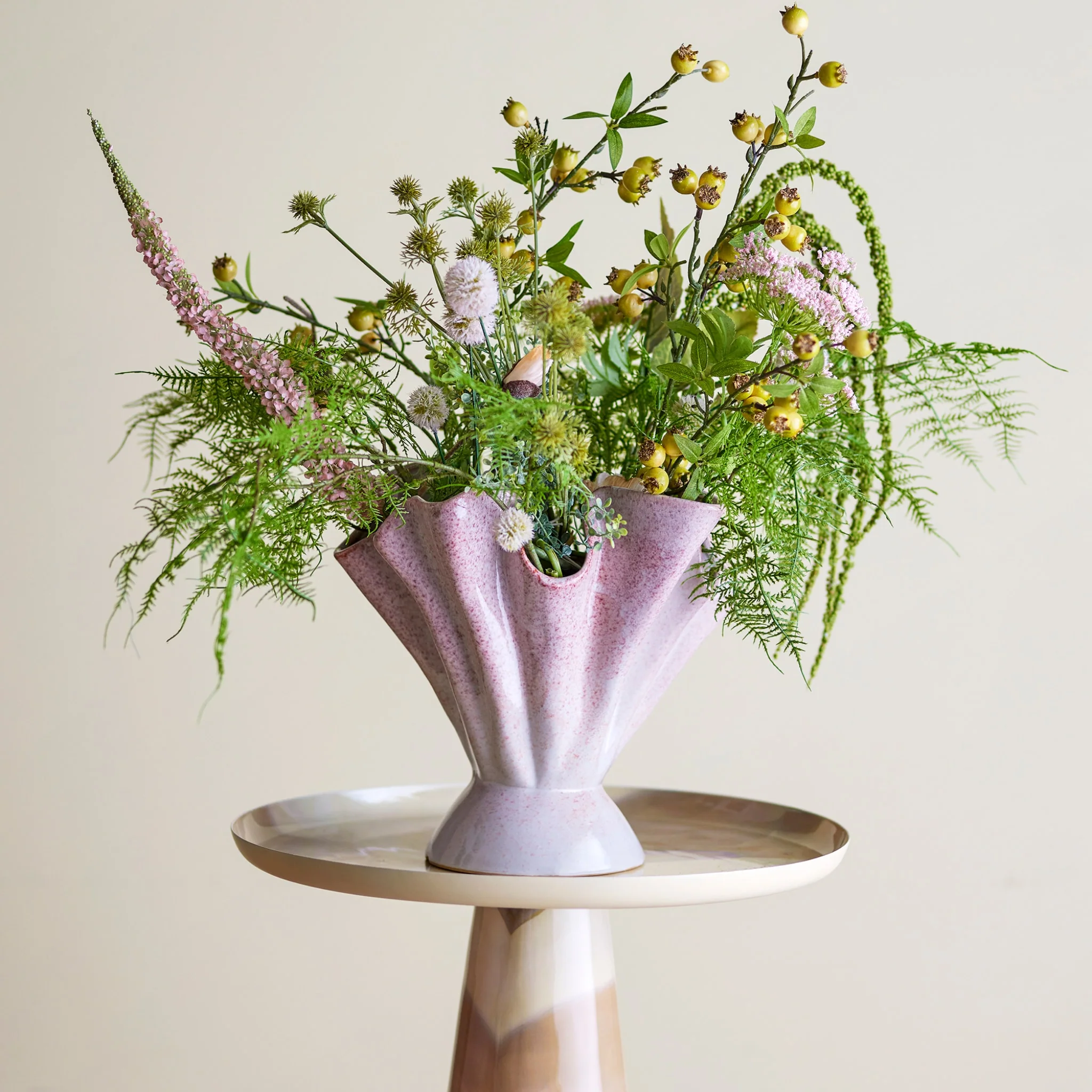 BLOOMINGVILLE Plier Stoneware Vase, H29cm, Rose - Image 3