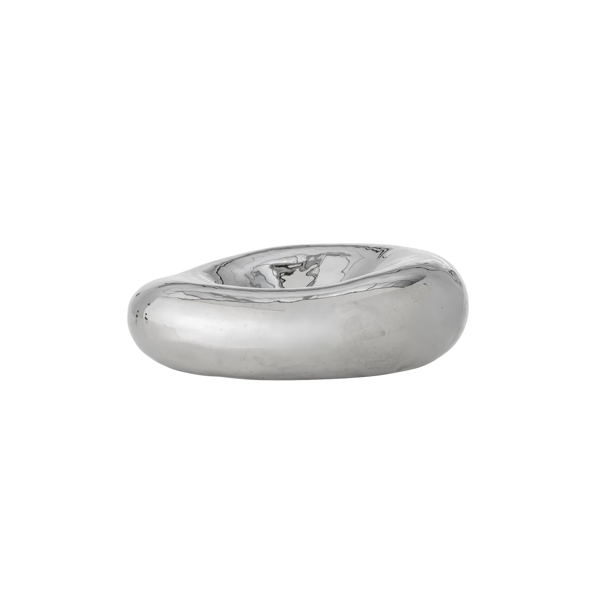 BLOOMINGVILLE Shine Stoneware Bowl, Chrome/Silver, D18cm