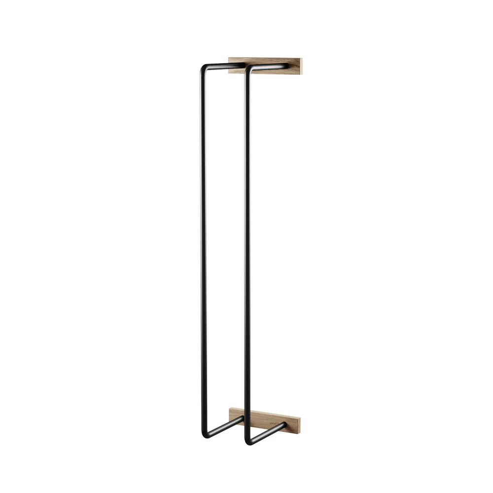 EKTA LIVING Bathroom Hand Towel and Toilet Roll Rack, Nature Oak Oiled/Black - Image 2