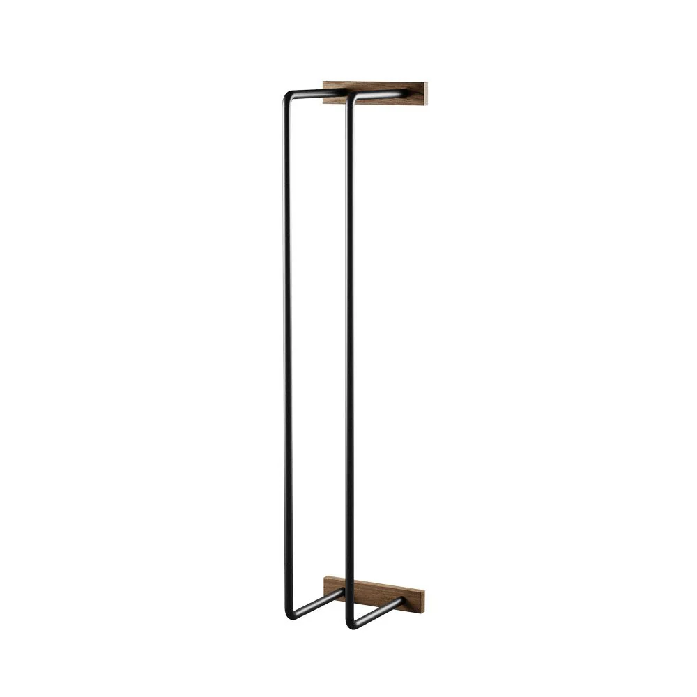 EKTA LIVING Bathroom Hand Towel and Toilet Roll Rack, Smoked Oak/Black - Image 4
