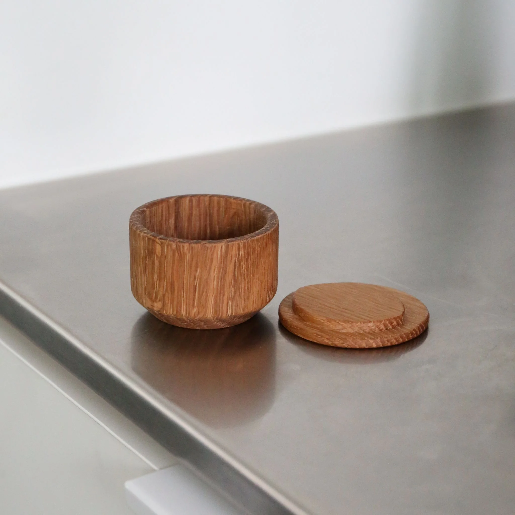 EKTA LIVING 'Salt Me' Salt Dish, Oiled Oak - Image 4