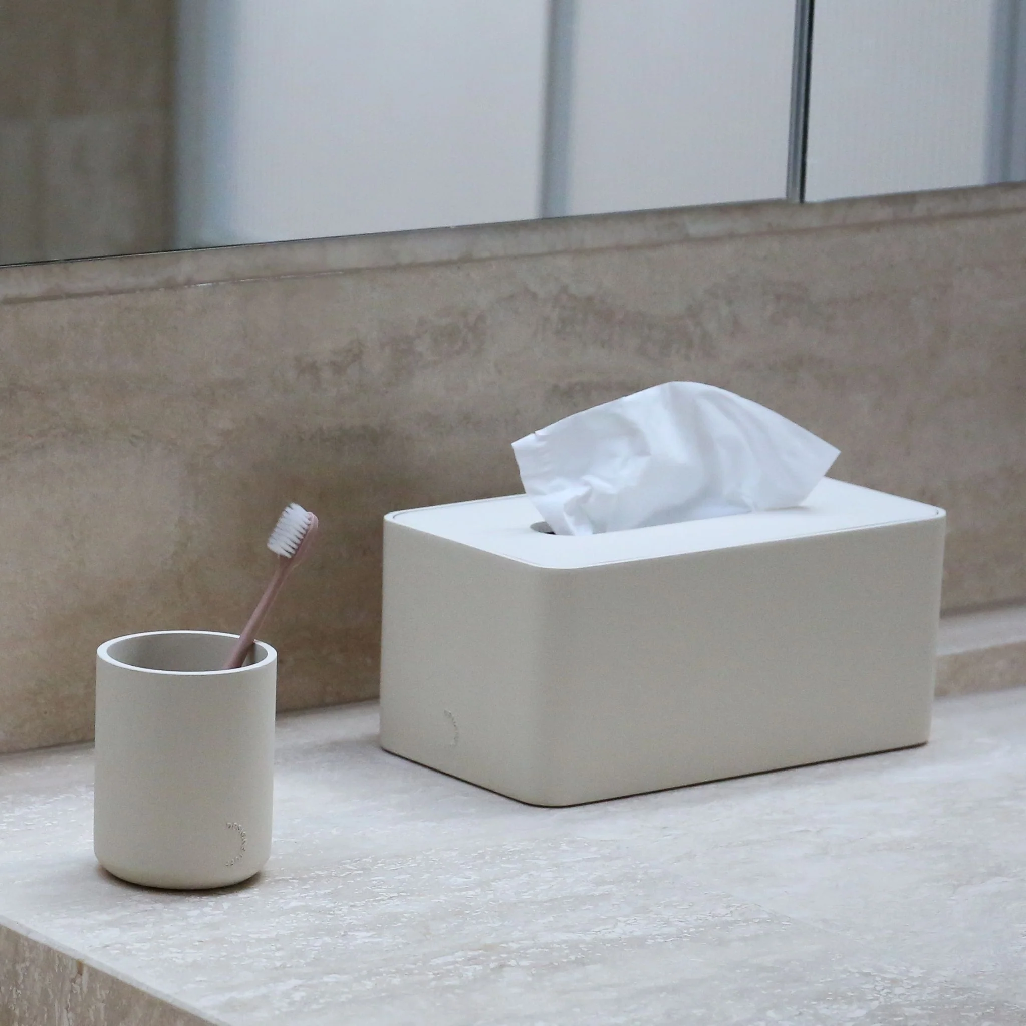 DESIGNSTUFF ARC Rectangle Tissue Box, Sand - Image 2