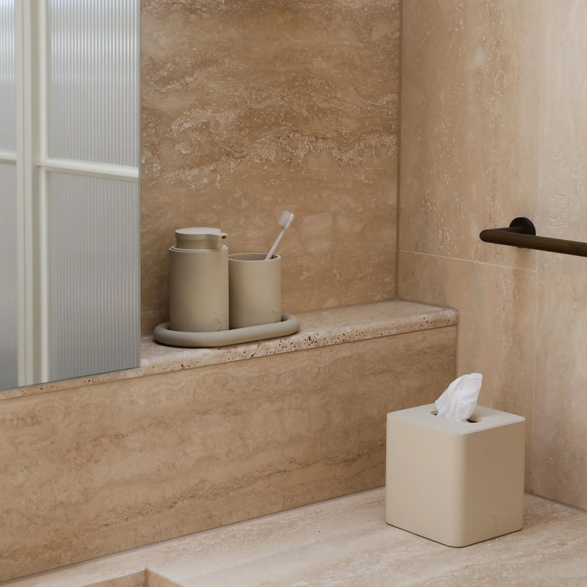 DESIGNSTUFF ARC Square Tissue Box, Sand - Image 5