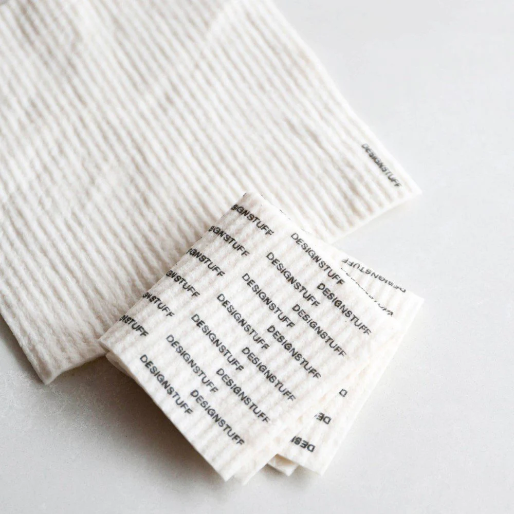 DESIGNSTUFF ETTA Compostable Eco Dishcloth, White (Set of 3) - Image 5