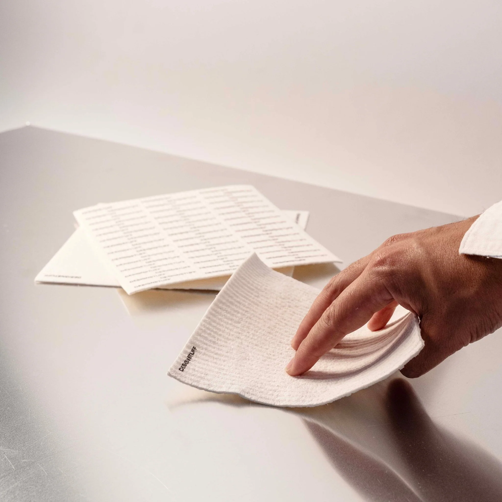 DESIGNSTUFF ETTA Compostable Eco Dishcloth, White (Set of 3) - Image 6