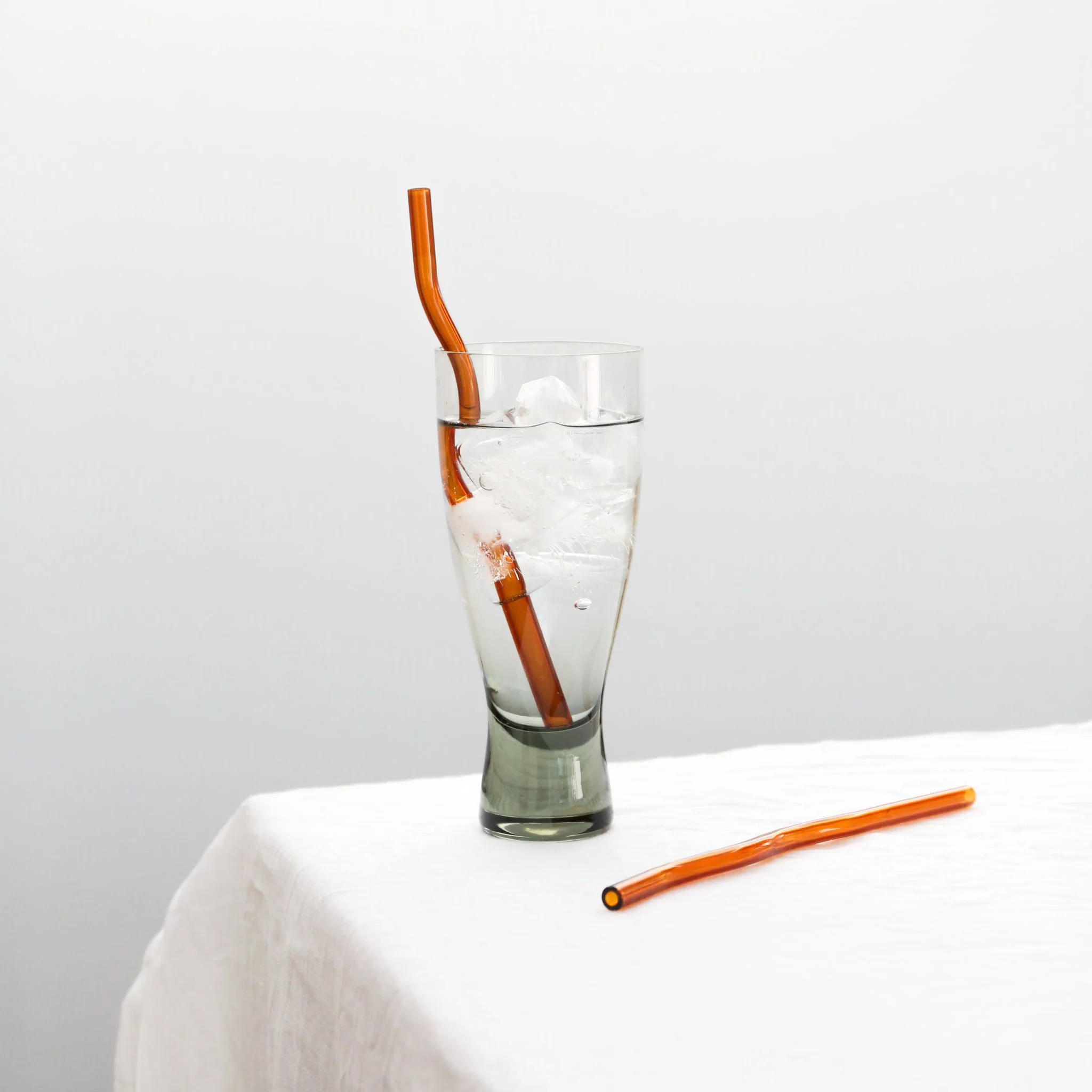 DESIGNSTUFF Curve Glass Straw, Cinnamon (Set of 4) - Image 5