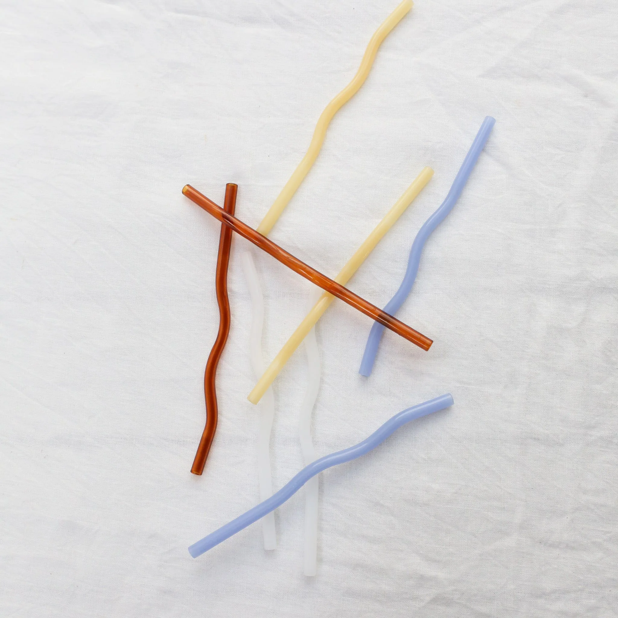 DESIGNSTUFF Curve Glass Straw, Lemon (Set of 4) - Image 6