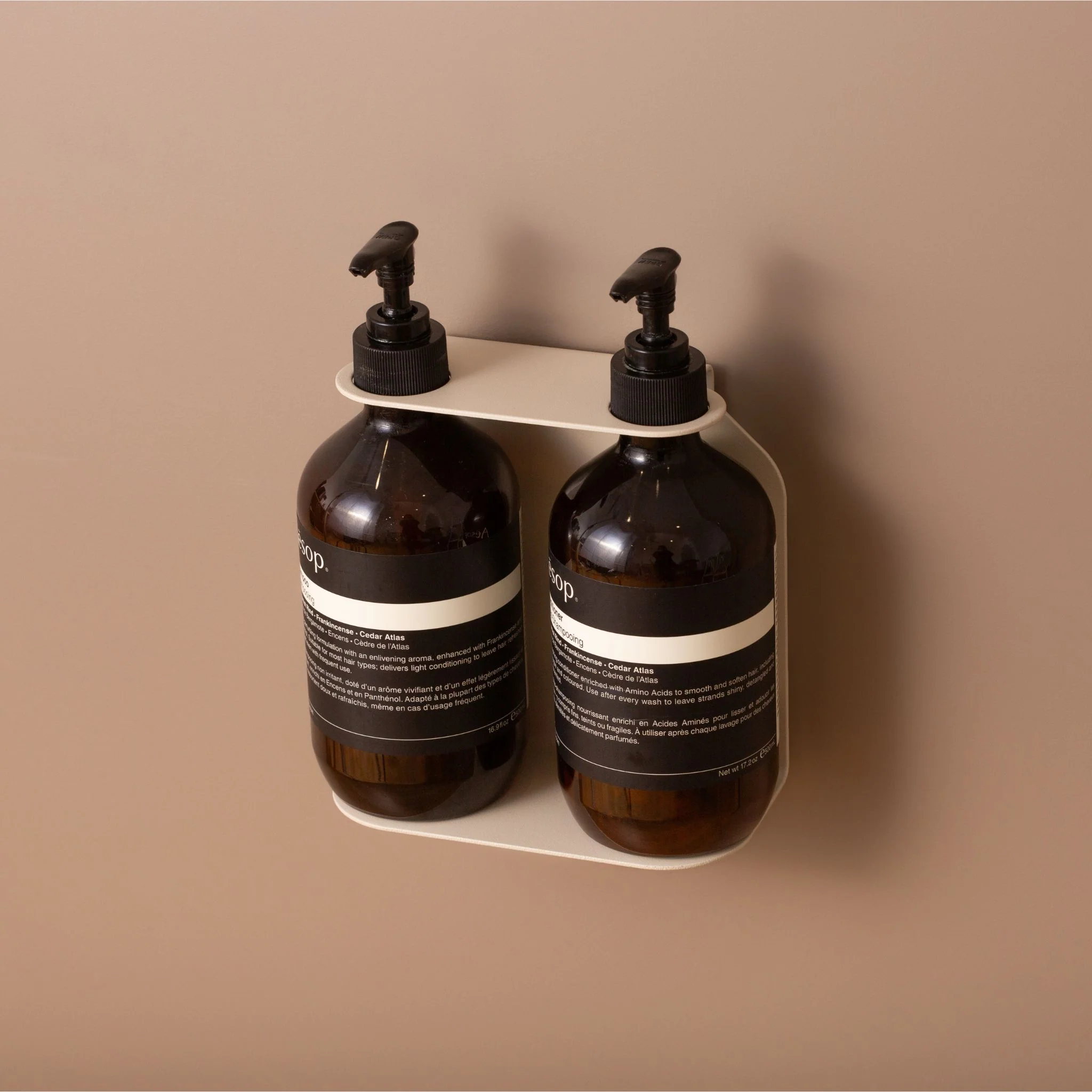 DESIGNSTUFF Dual Soap Dispenser Holder, Sand - Image 2