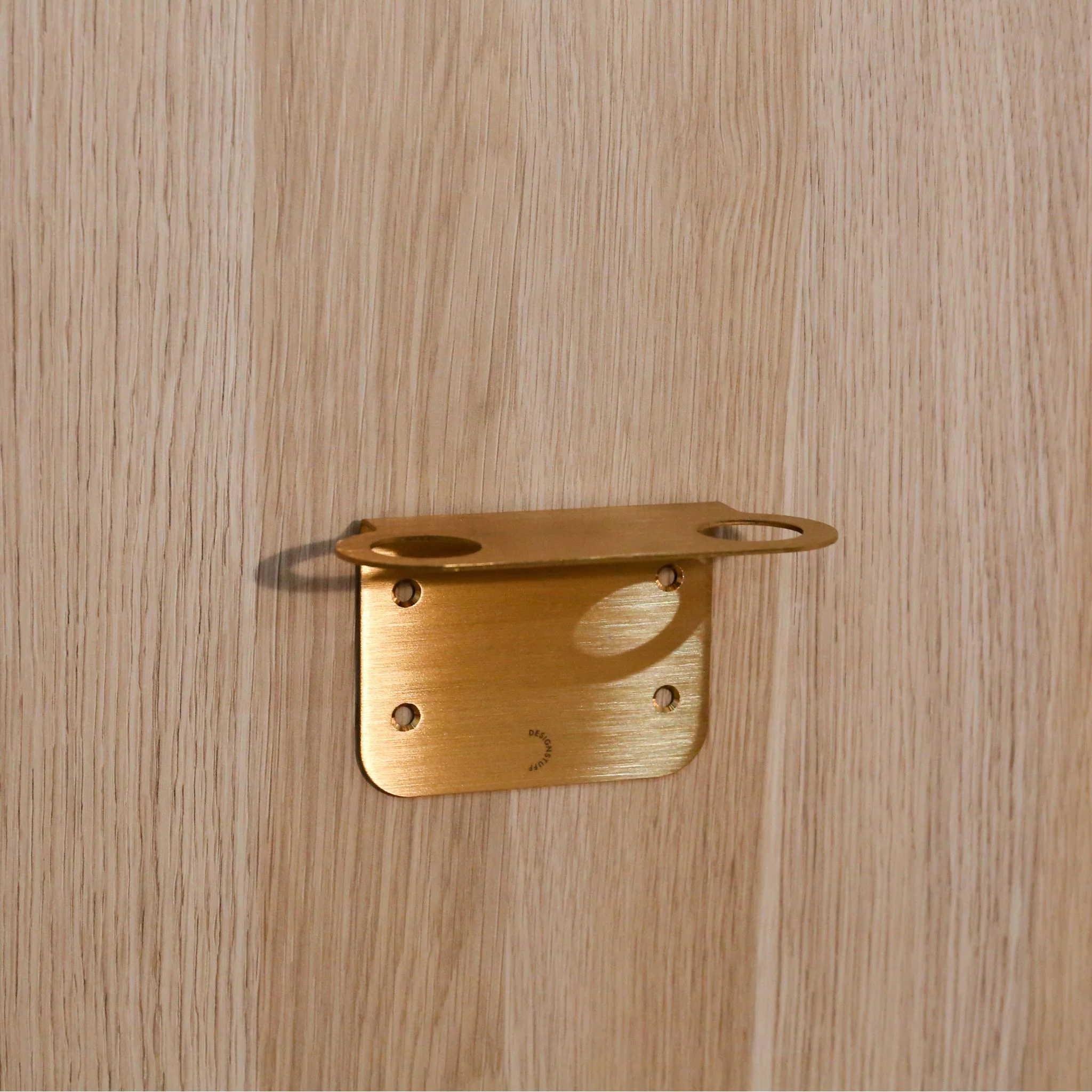 DESIGNSTUFF Floating Dual Soap Dispenser Holder, Brushed Brass - Image 5