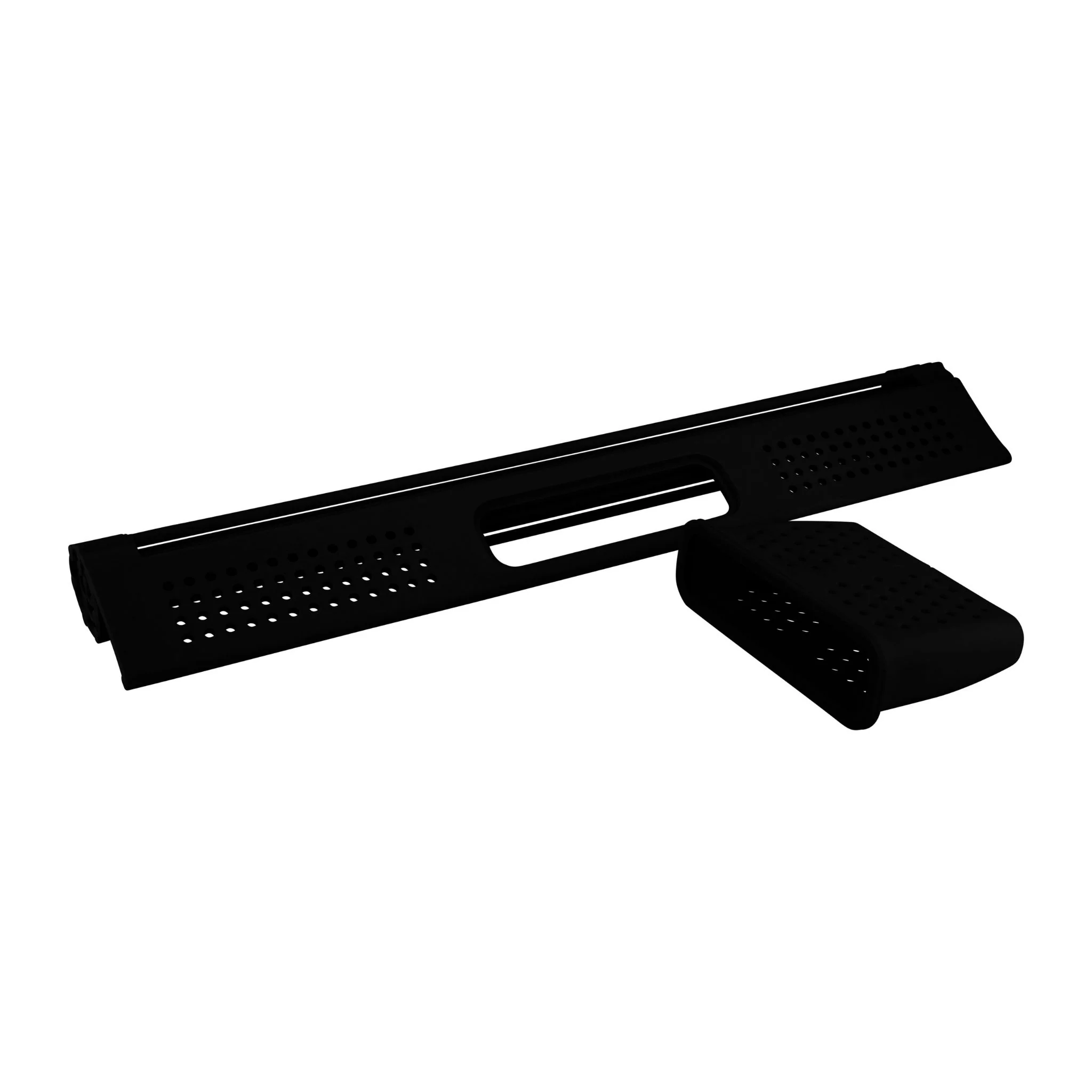 DESIGNSTUFF DRIP Folding Dish Rack w/ Cutlery Holder, Black - Image 2