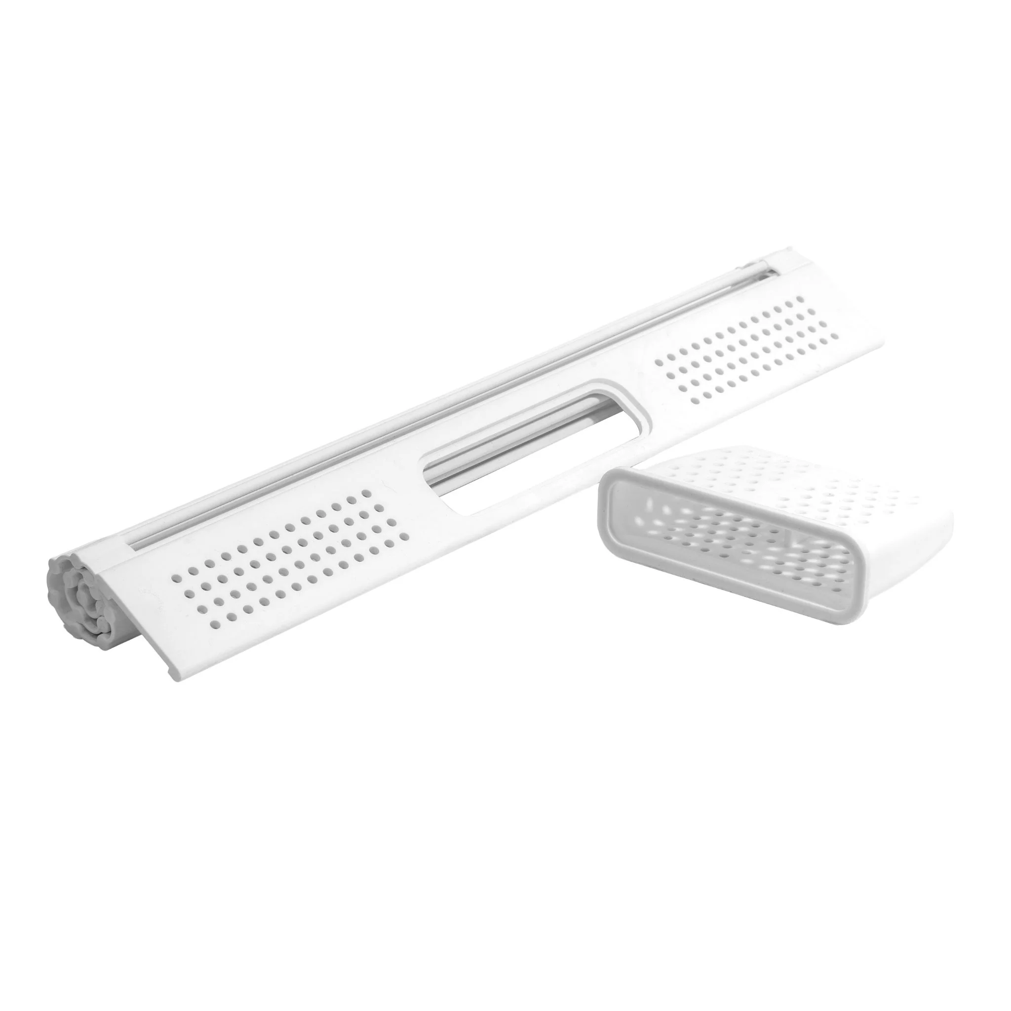 DESIGNSTUFF DRIP Folding Dish Rack w/ Cutlery Holder, White - Image 2