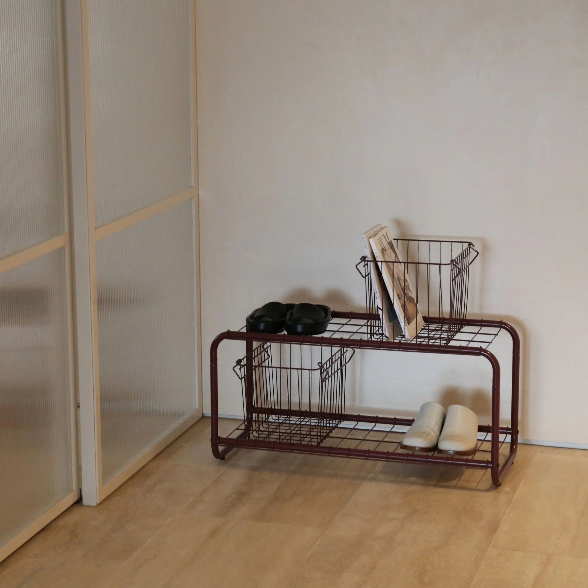 DESIGNSTUFF FORMA Shoe Rack, Burgundy - Image 6