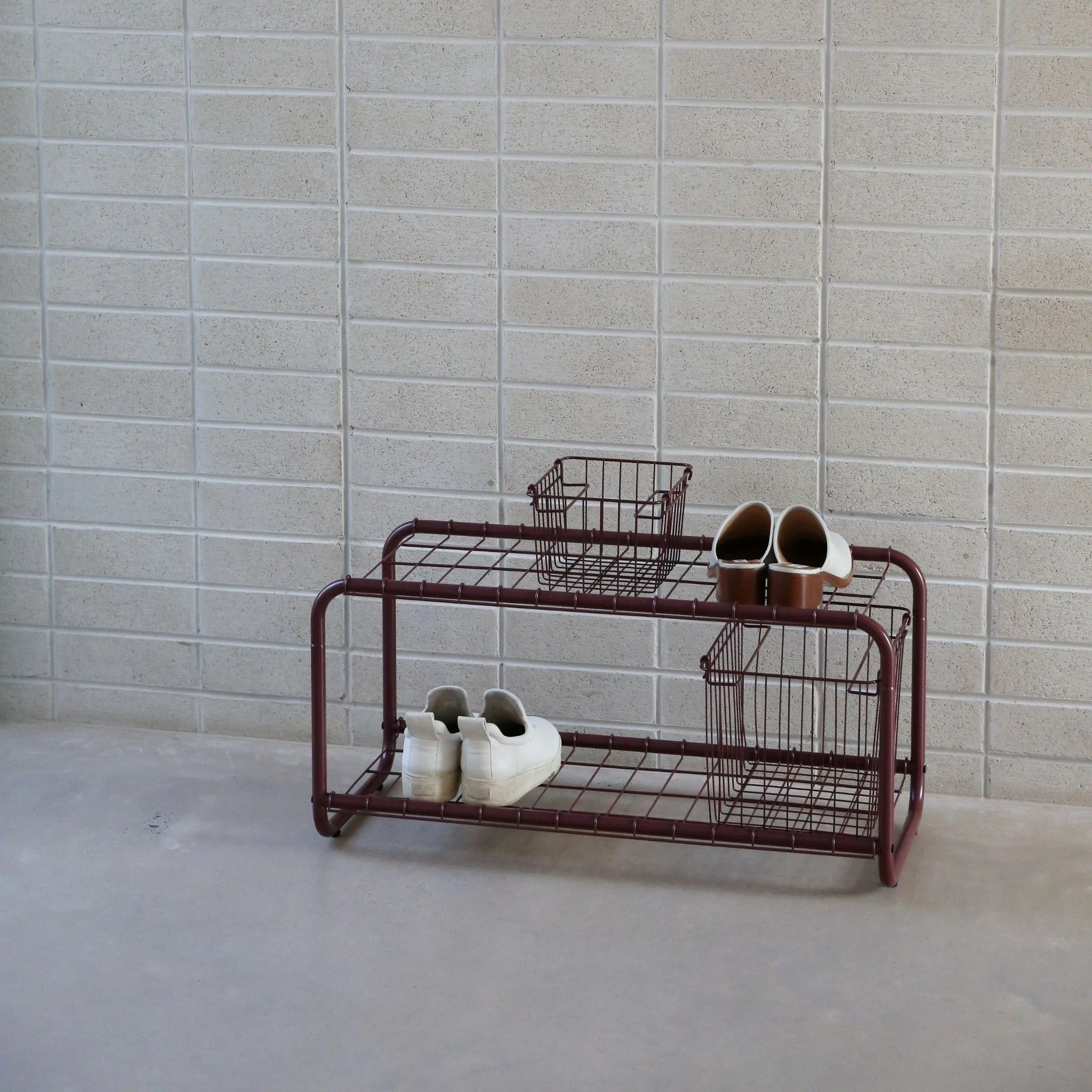 DESIGNSTUFF FORMA Shoe Rack, Burgundy - Image 7