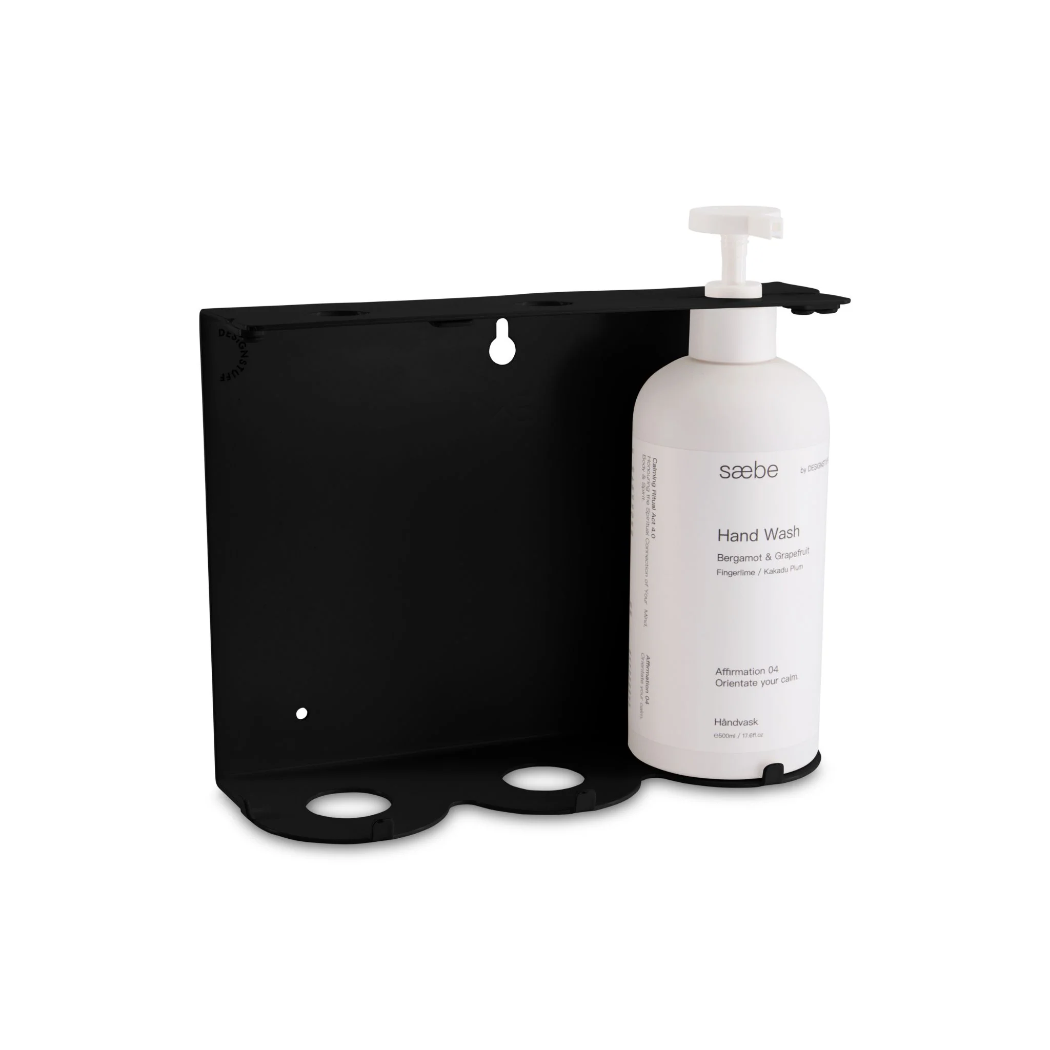 DESIGNSTUFF Lockable Soap Dispenser Holder, Triple 500ml, Black - Image 2