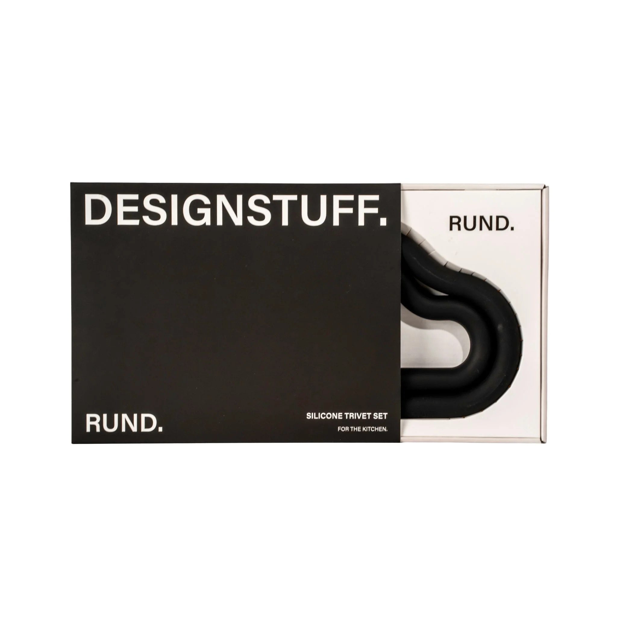 DESIGNSTUFF RUND Curve Trivet Gift Set, Black - Image 3