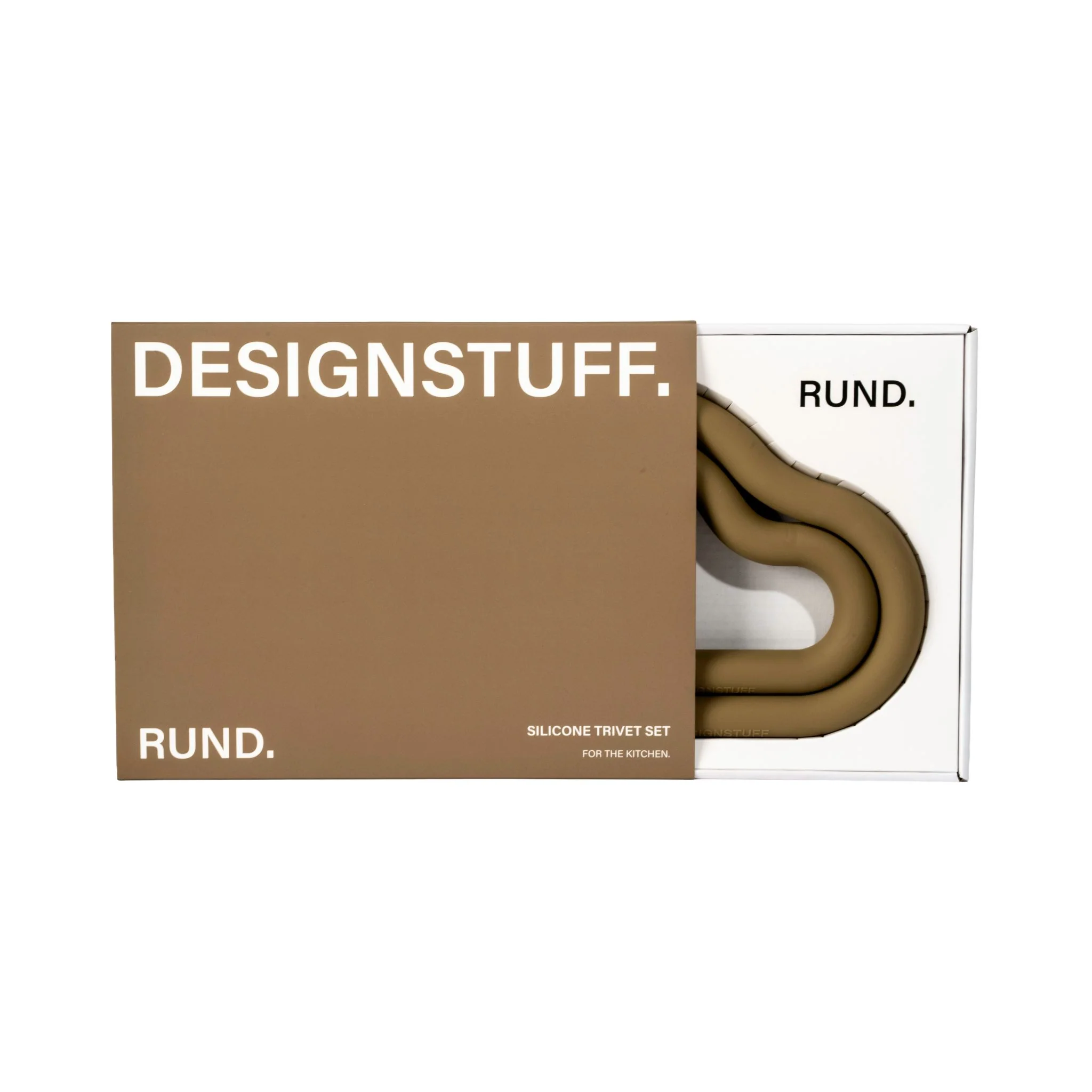 DESIGNSTUFF RUND Curve Trivet Gift Set, Fern - Image 3