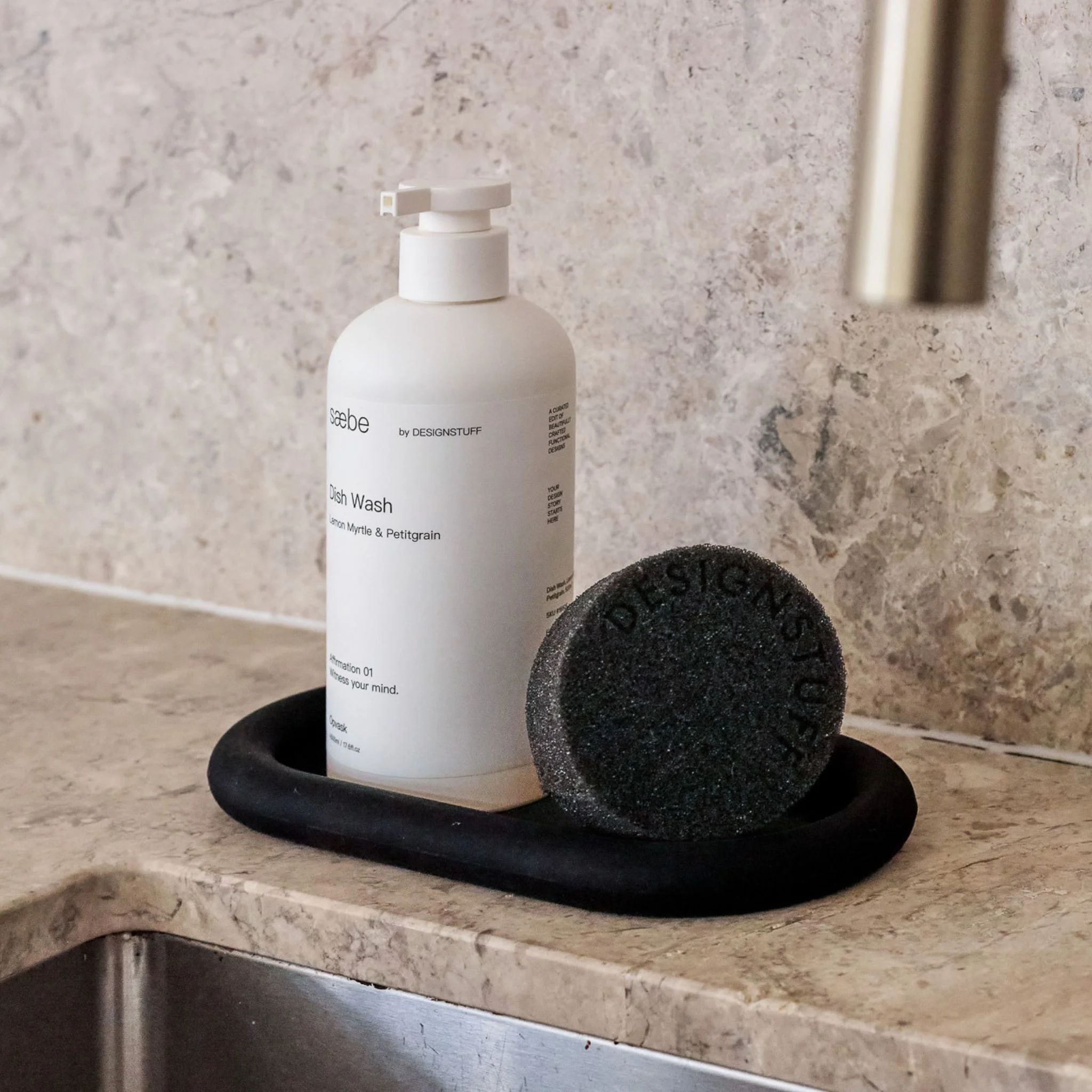 DESIGNSTUFF ETTA Round Silicone Sponge, Black - Image 5