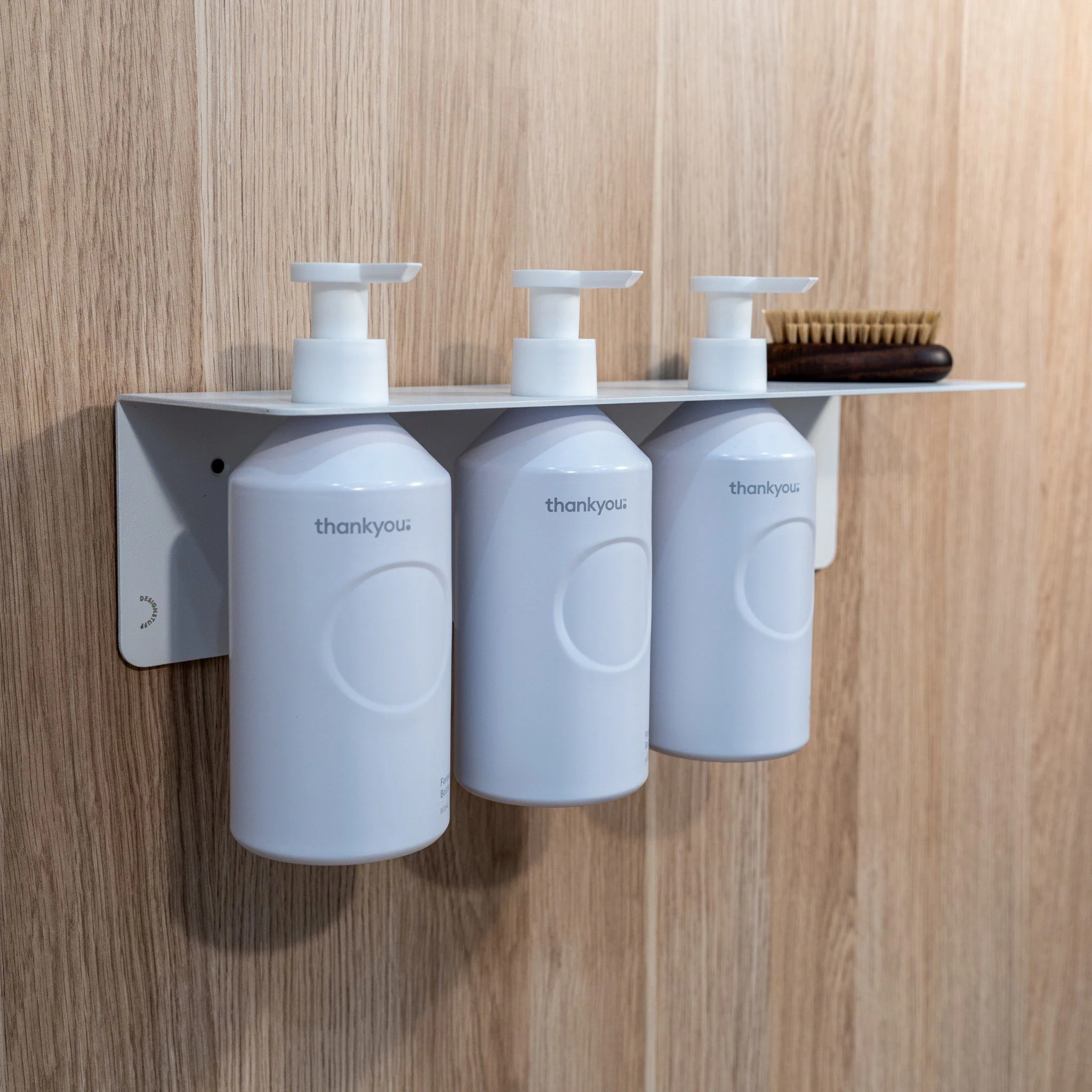 DESIGNSTUFF Shelf w/ Triple Soap Dispenser Holder, L40 cm, White - Image 2