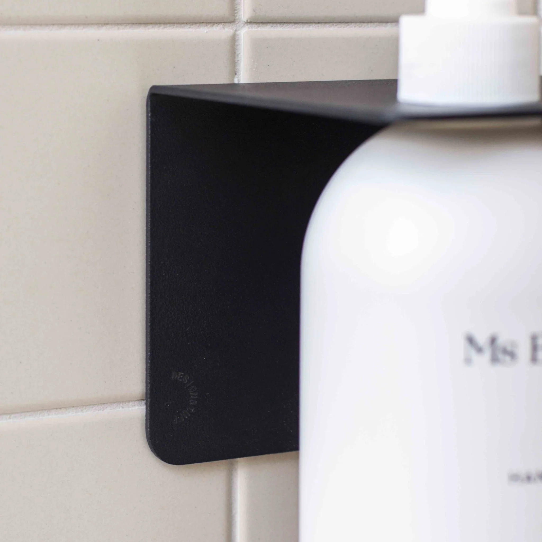 DESIGNSTUFF Shelf w/ Dual Soap Dispenser Holder, L40 cm, Black - Image 5