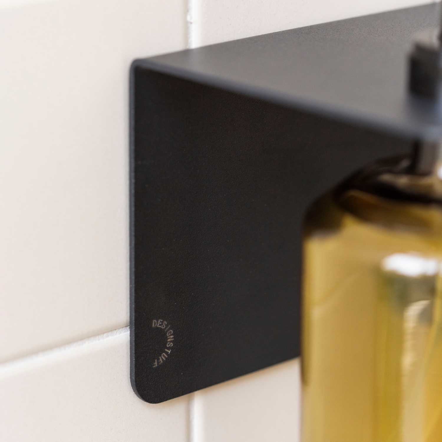 DESIGNSTUFF Shelf w/ Single Soap Dispenser Holder, L40 cm, Black - Image 5