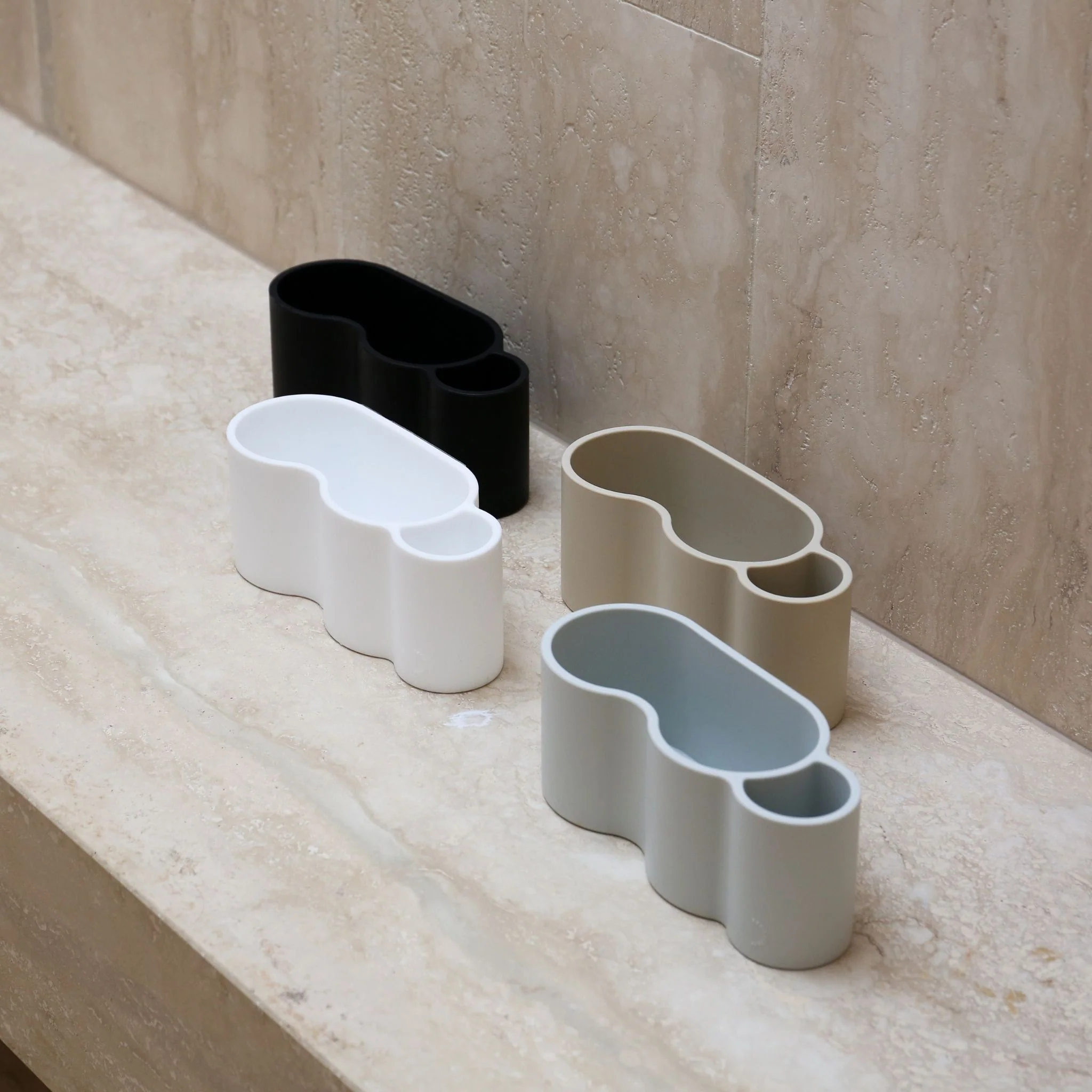 DESIGNSTUFF CURV Shower Caddy, Silicone/Adhesive, Light Grey - Image 3