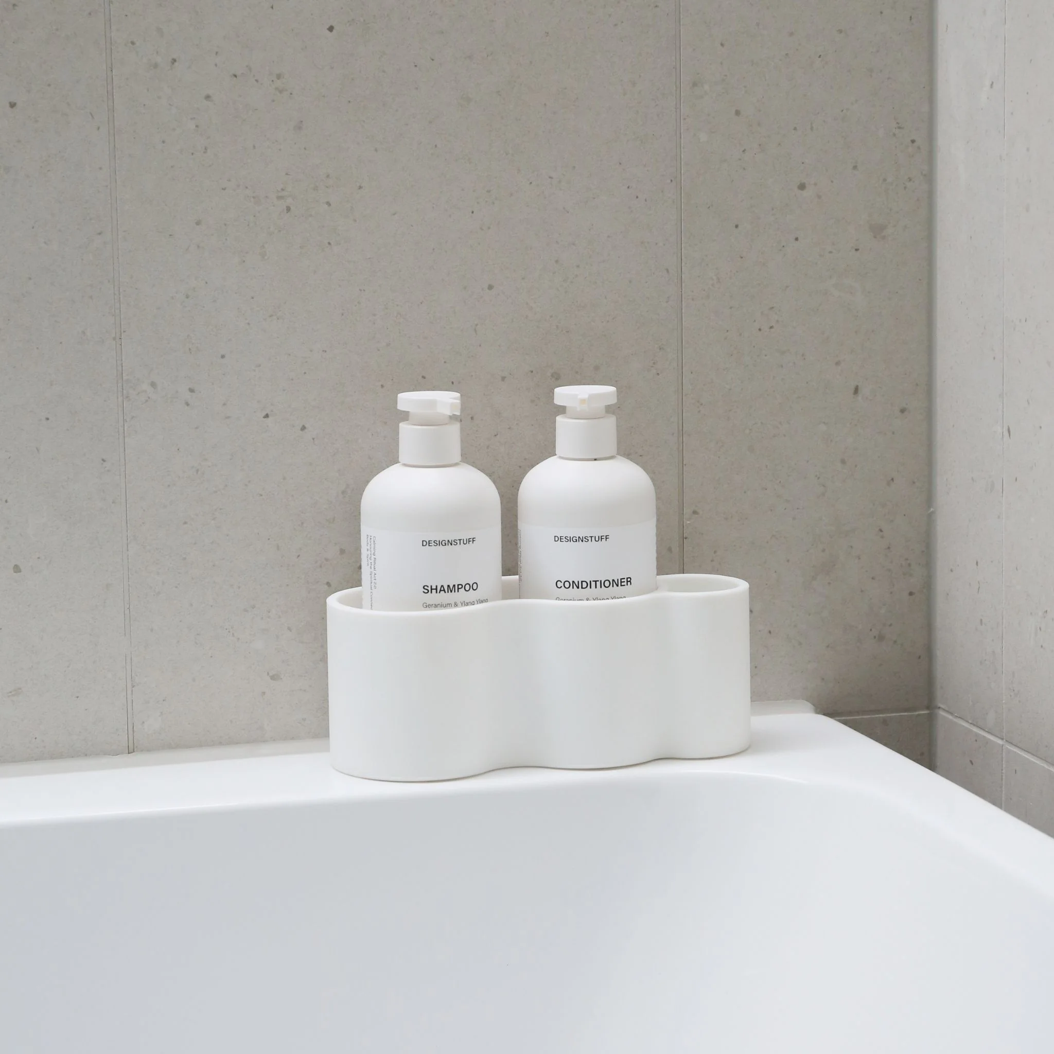 DESIGNSTUFF CURV Shower Caddy, Silicone/Adhesive, White - Image 3
